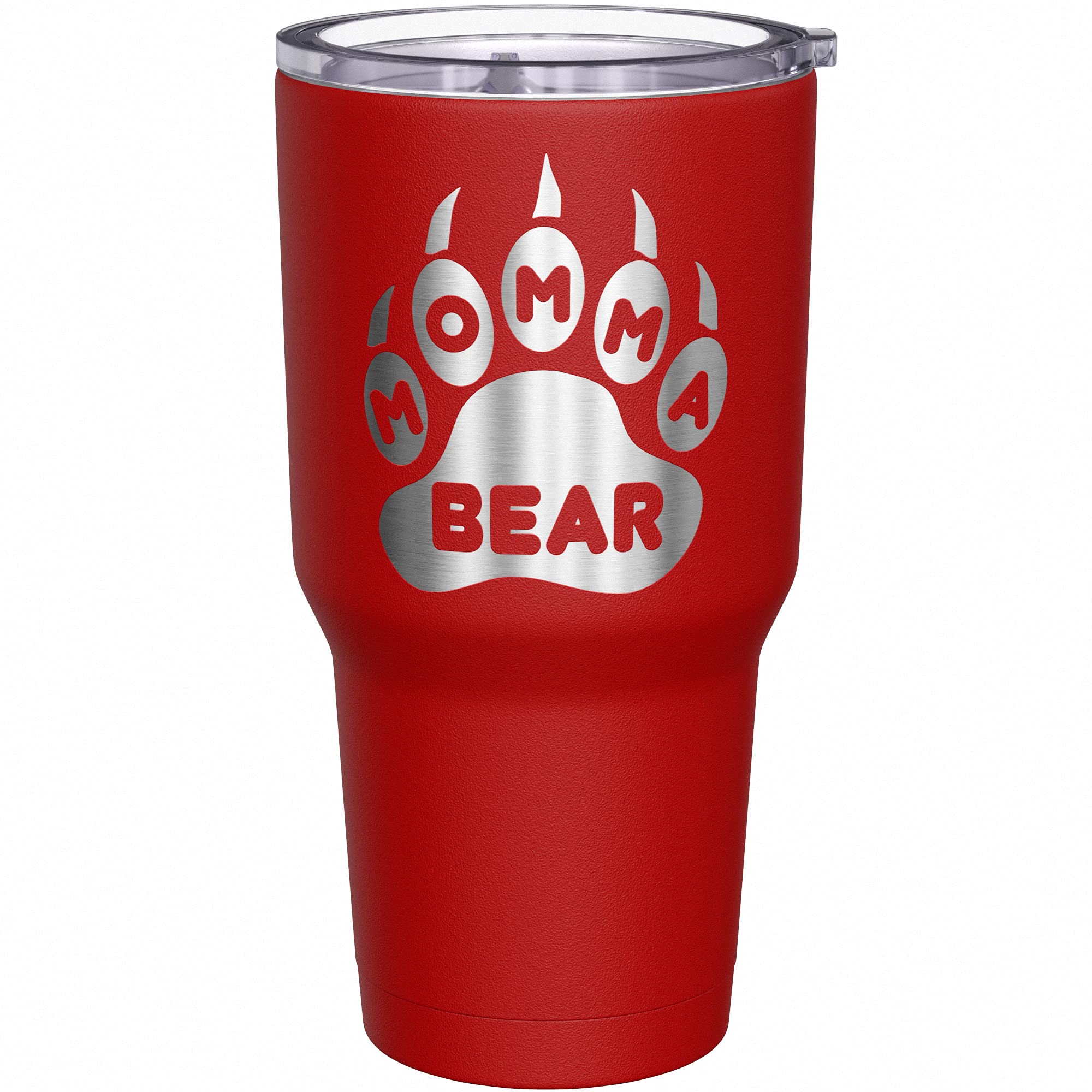 We The People Holsters - Momma Bear Paw - Coffee Tumbler - American Flag Coffee Travel Mug - Engraved Tumbler - Double Insulated Tumbler - 30 oz