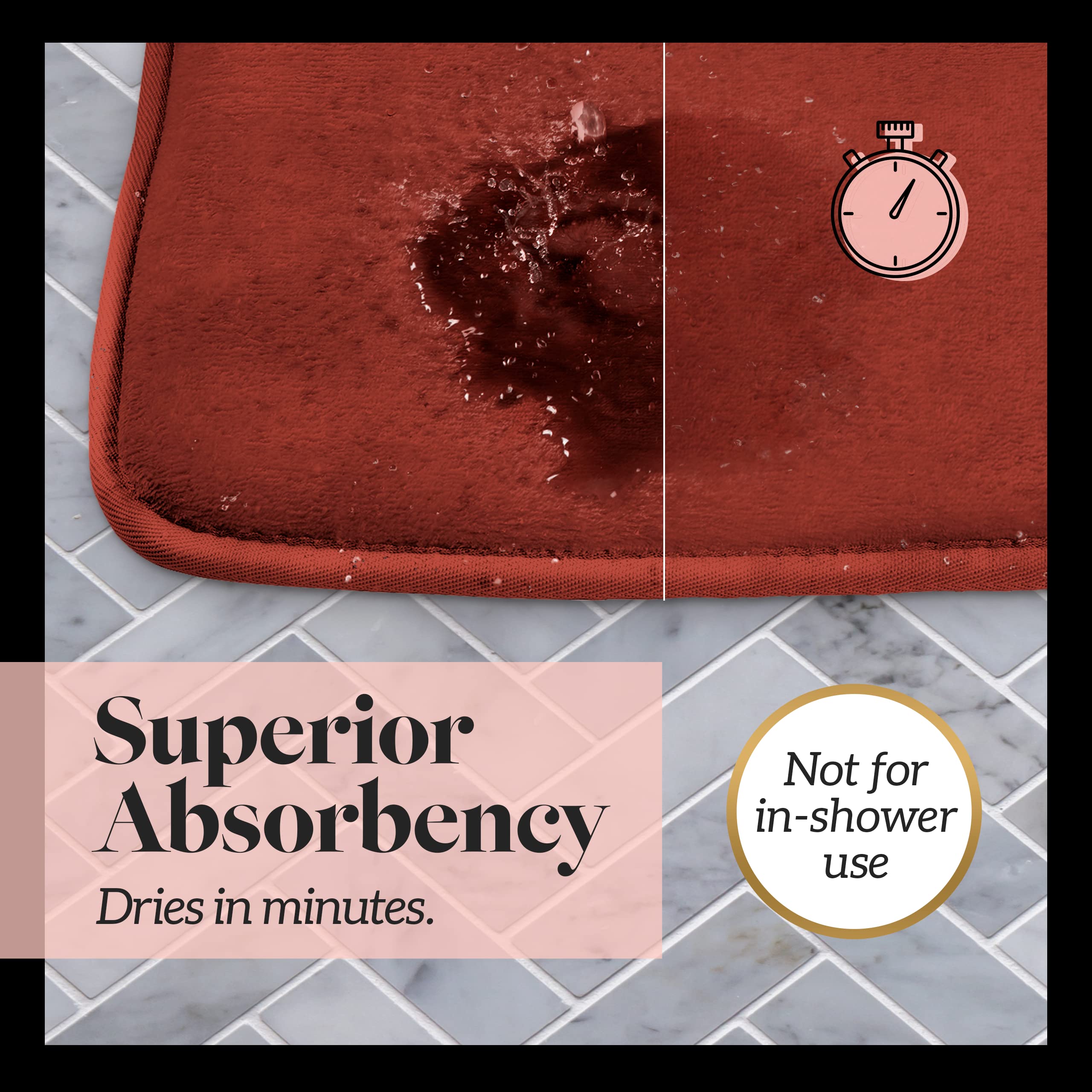 Genteele Bath Mats For Bathroom Non Slip - Autumn Glaze 17'' X 24'' Memory Foam Bathroom Rugs - Quick Dry Bath Mat