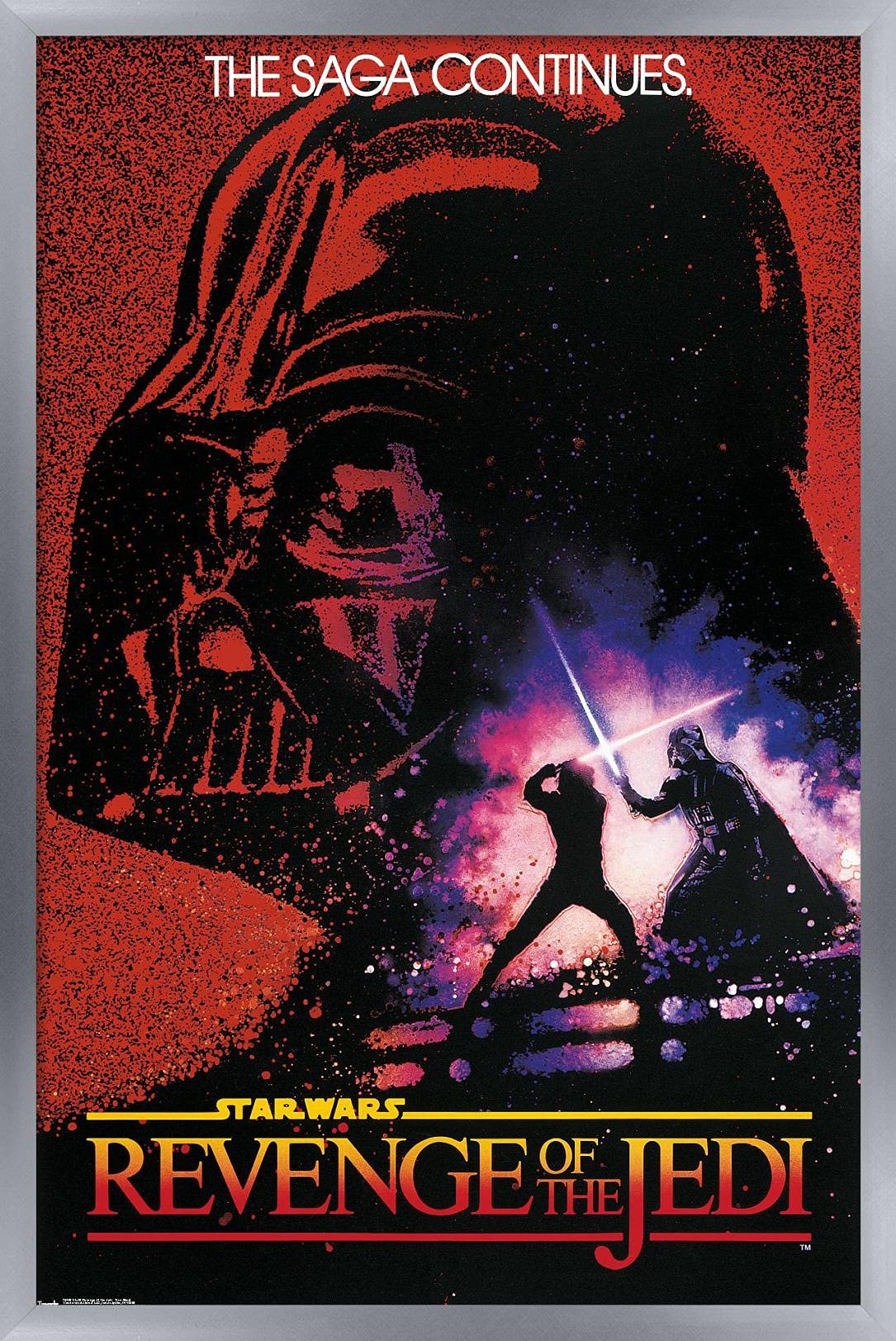 Trends International 24X36 Star Wars: Revenge Of The Jedi - One Sheet Wall Poster, 24'' X 36'', Silver Framed Version