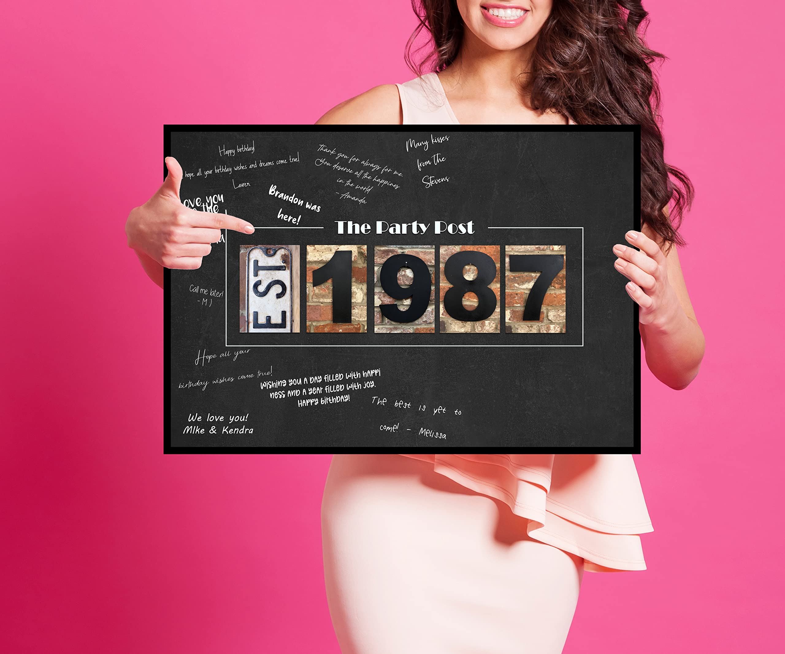 37Th Birthday Party Decorations - Chalkboard Guest Book Alternative Poster. 11X17 Party Sign For Him Or Her Turning 37 Years Old