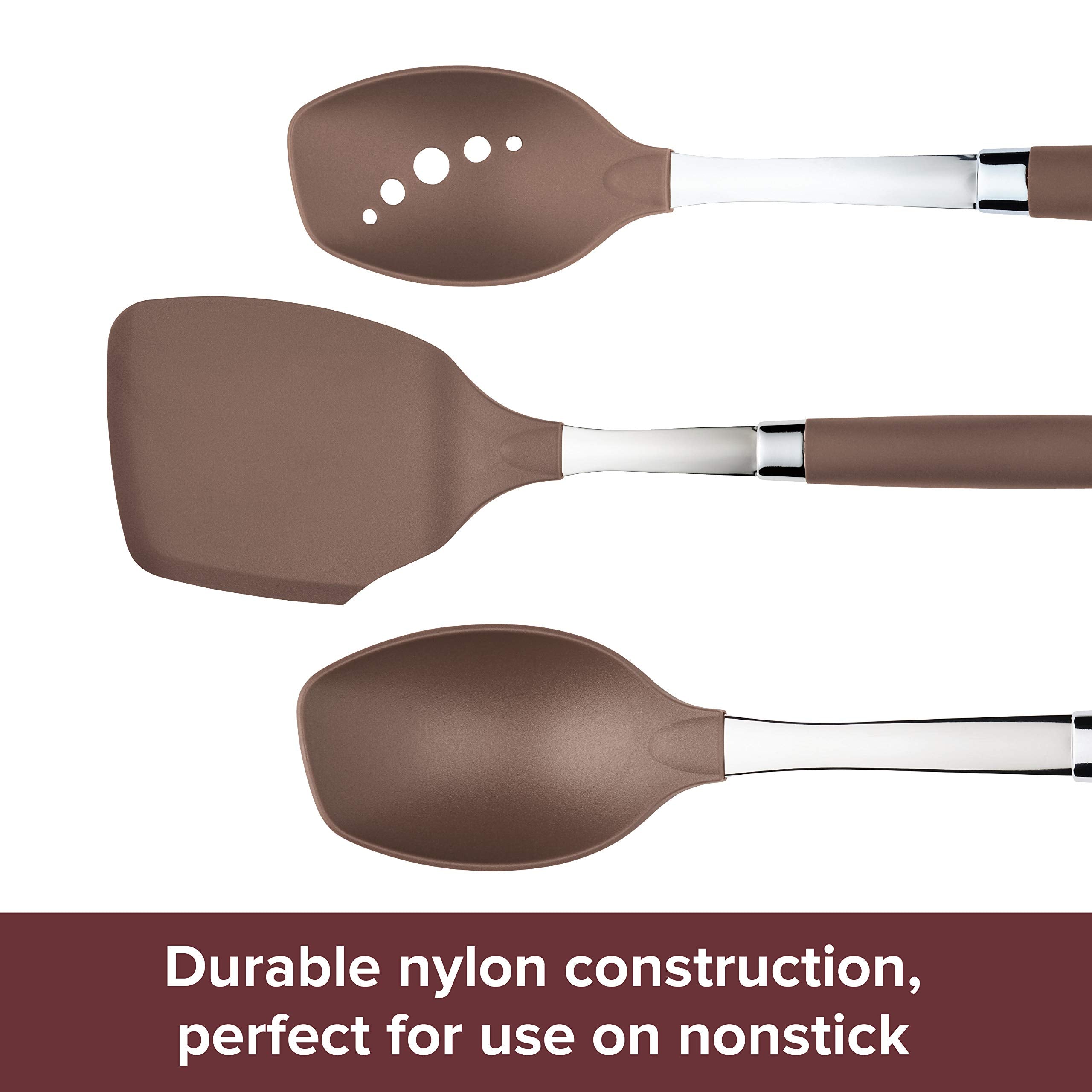 Anolon Suregrip Nonstick Silicone Spatula And Spoonula Set/Cooking Utensils, 2 Piece, Bronze