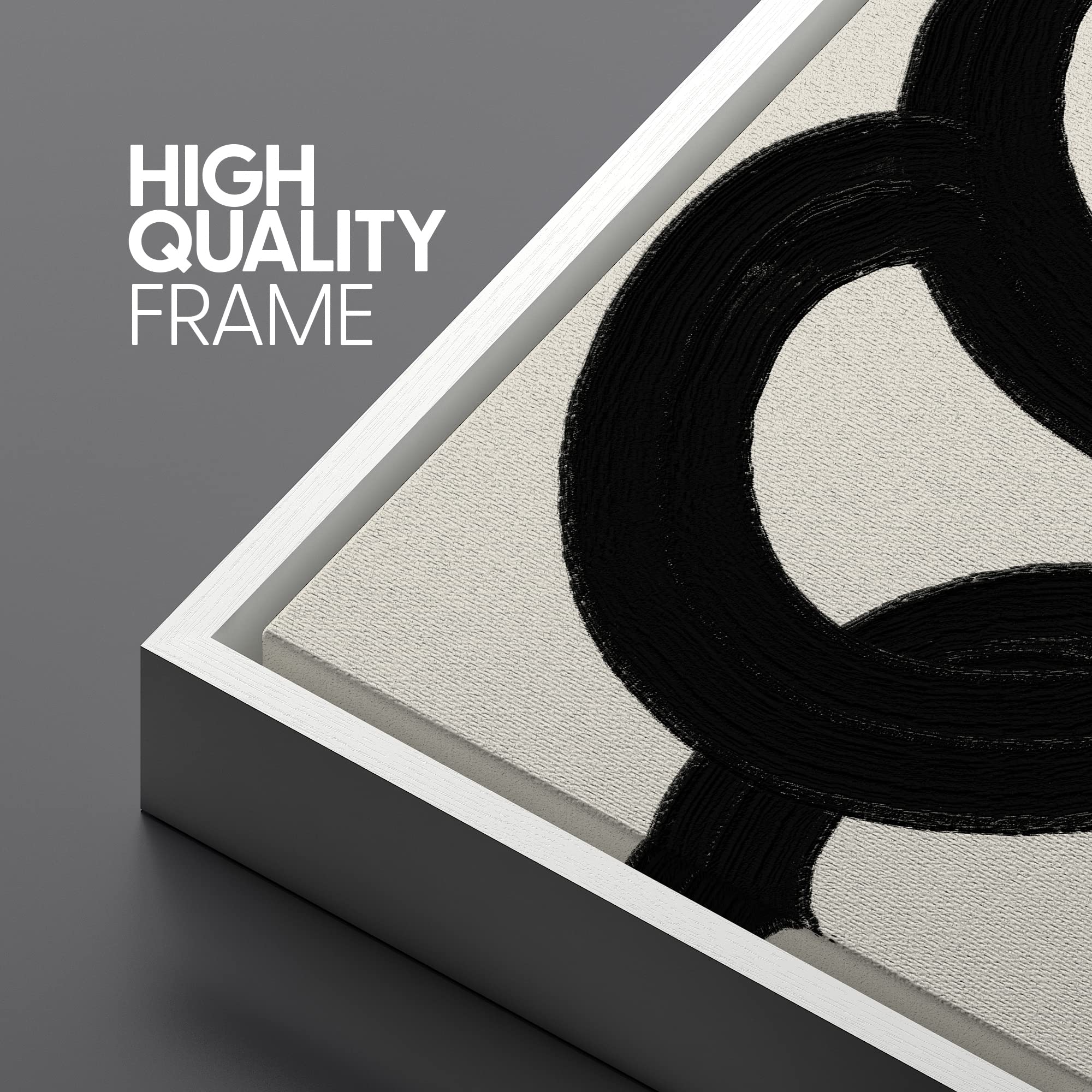 Signleader Framed Canvas Print Wall Art Set Duotone Minimal Dark Brush Stroke Landscape Abstract Shapes Illustrations Boho Decor