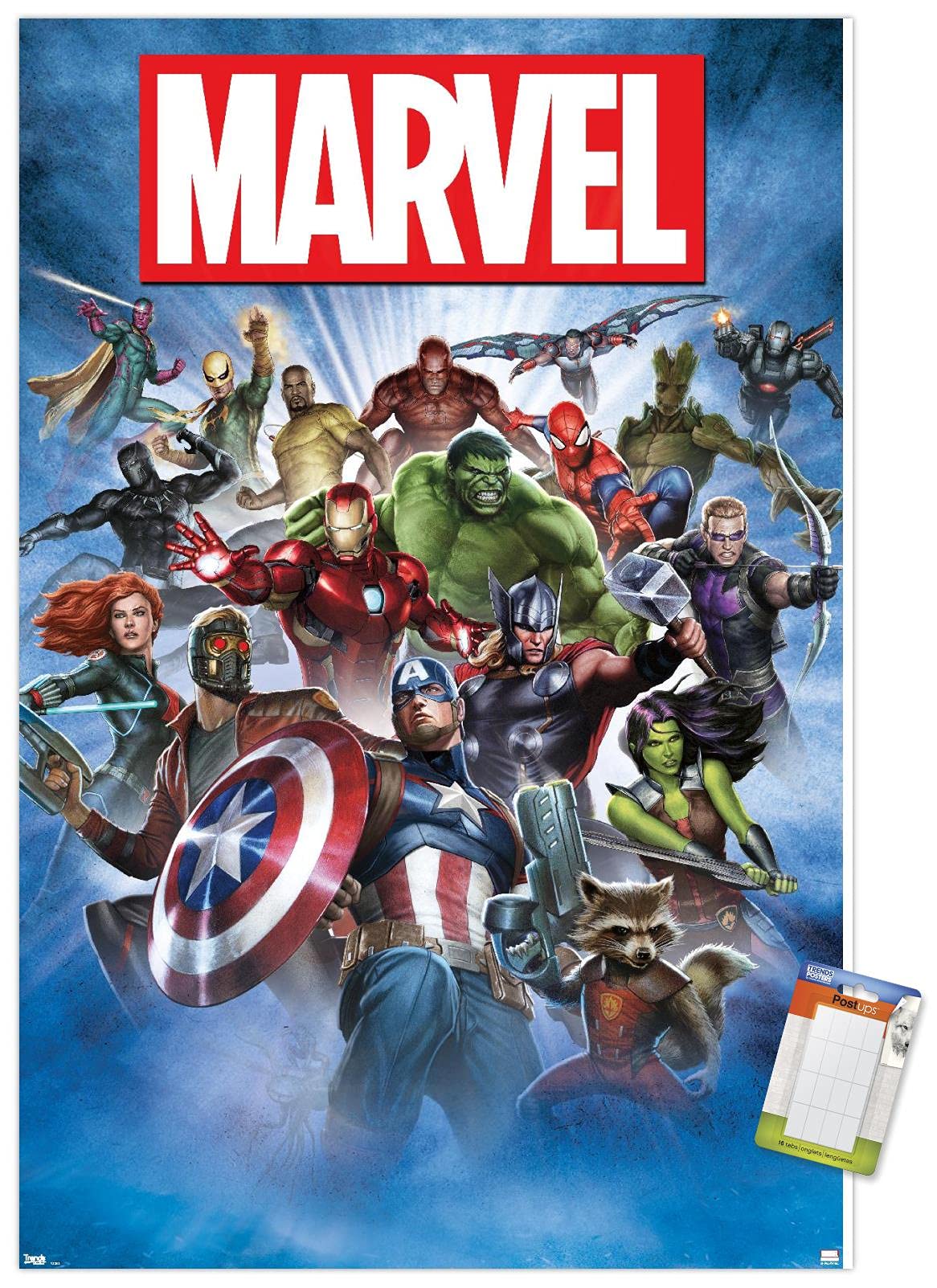 Trends International Marvel Comics - Group Shot Wall Poster, 14.725'' X 22.375'', Premium Poster & Mount Bundle