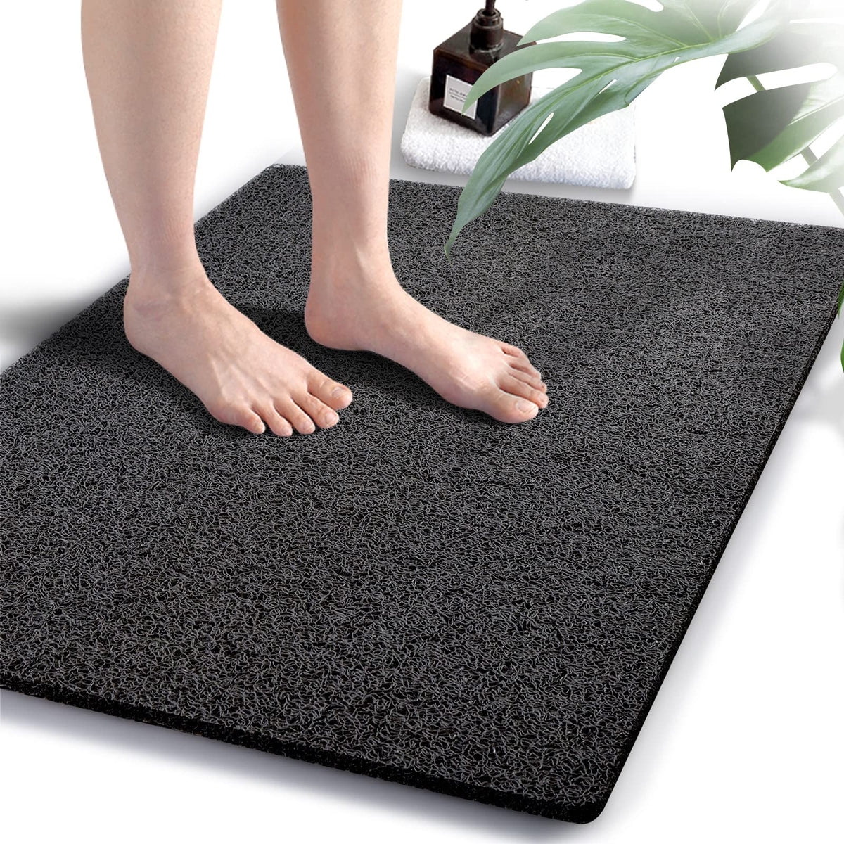 Bathtub Mat Non Slip Shower Mats, 23.6  34.6 Inch, Bath Mat For Textured Tub Surface, Loofah Mats For Shower And Bathroom, Quick