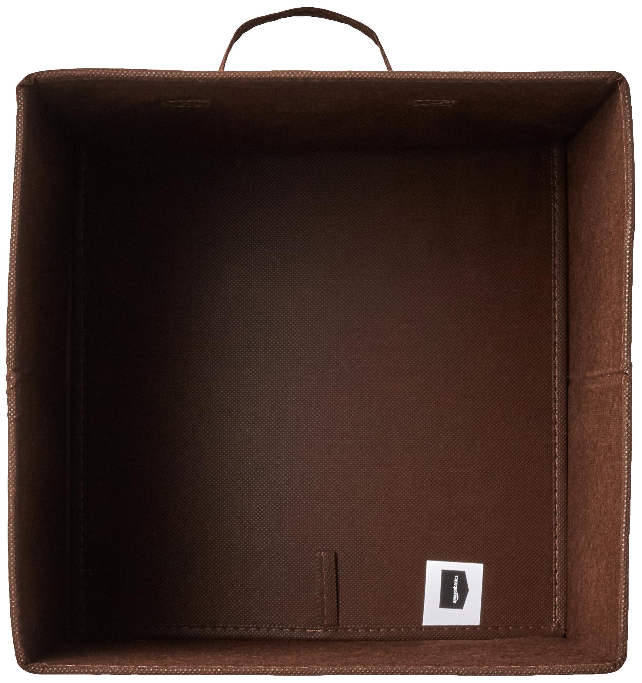 Amazon Basics Collapsible Fabric Storage Cube Organizer With Handles, 13 X 13 X 13 Inch, Brown - Pack Of 6
