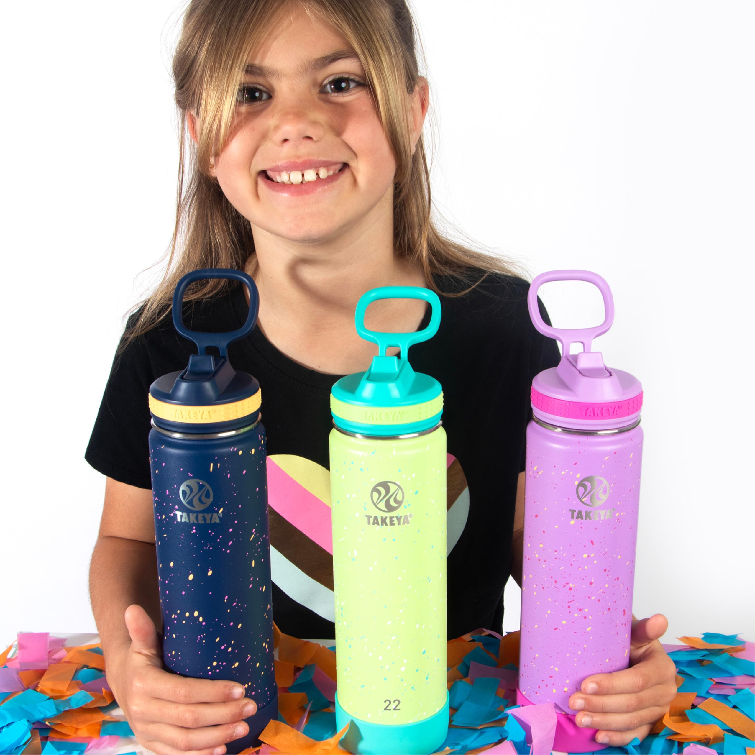 Takeya Actives Water Bottle With Straw Lid - Bottle With Double Stainless Steel Insulation - Dishwasher Safe & Bpa-Free - Bottle