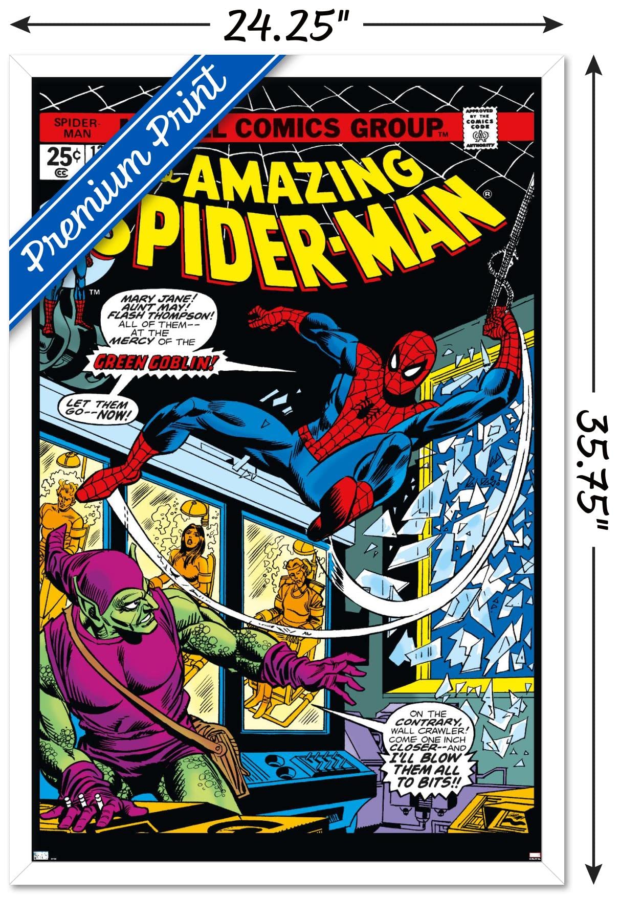 Trends International Marvel Comics - Spider-Man - Amazing Spider-Man #137 Wall Poster, 22.37'' X 34.00'', White Framed Version