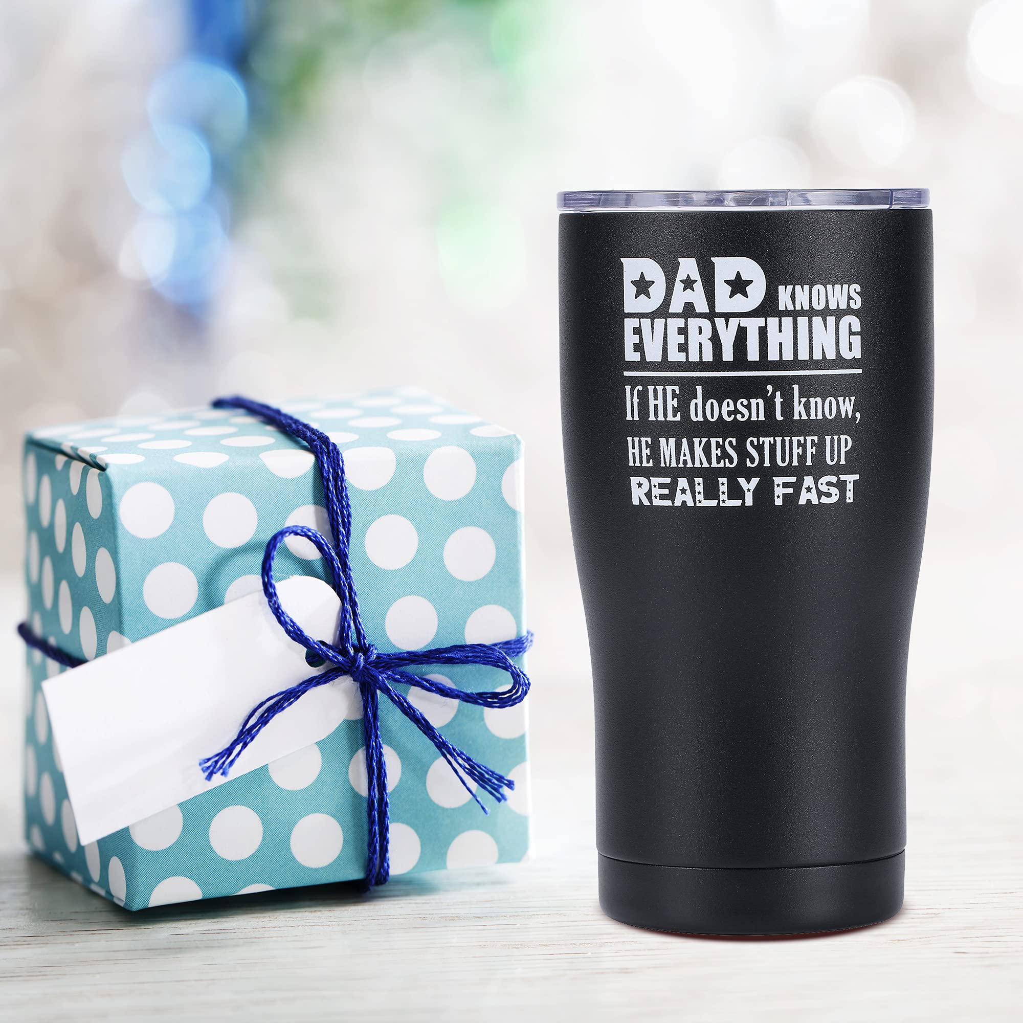 Shamone Tumbler Dad Knows Everything, Gifts For Men, Dad Gifts, Dad Birthday Gift, Dad Gifts From Daughter Tumbler 20Oz Insulate