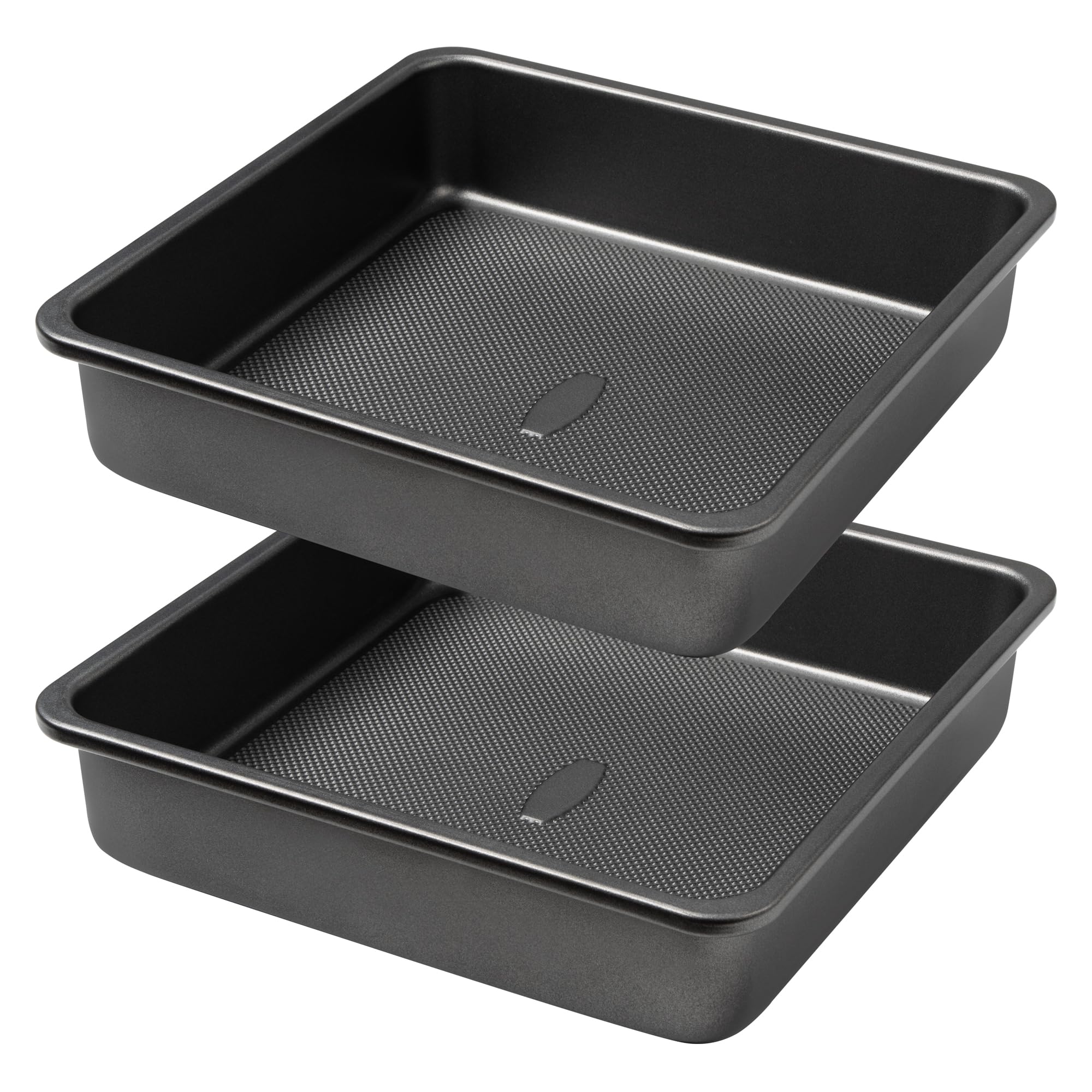 Tiawudi Square Cake Pan, Nonstick Baking Pan for Bread or Brownie, 9x9 Inch Bakeware with Diamond Texture Pattern, Set of 2