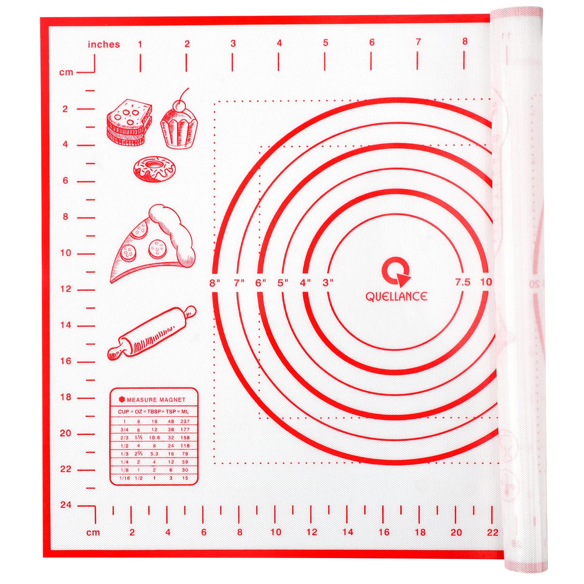 Silicone Pastry Mat With Measurement, Small Baking Mat For Fondant, Rolling Dough, Pie Crust, Pizza And Cookies, Dough Mat, Roll