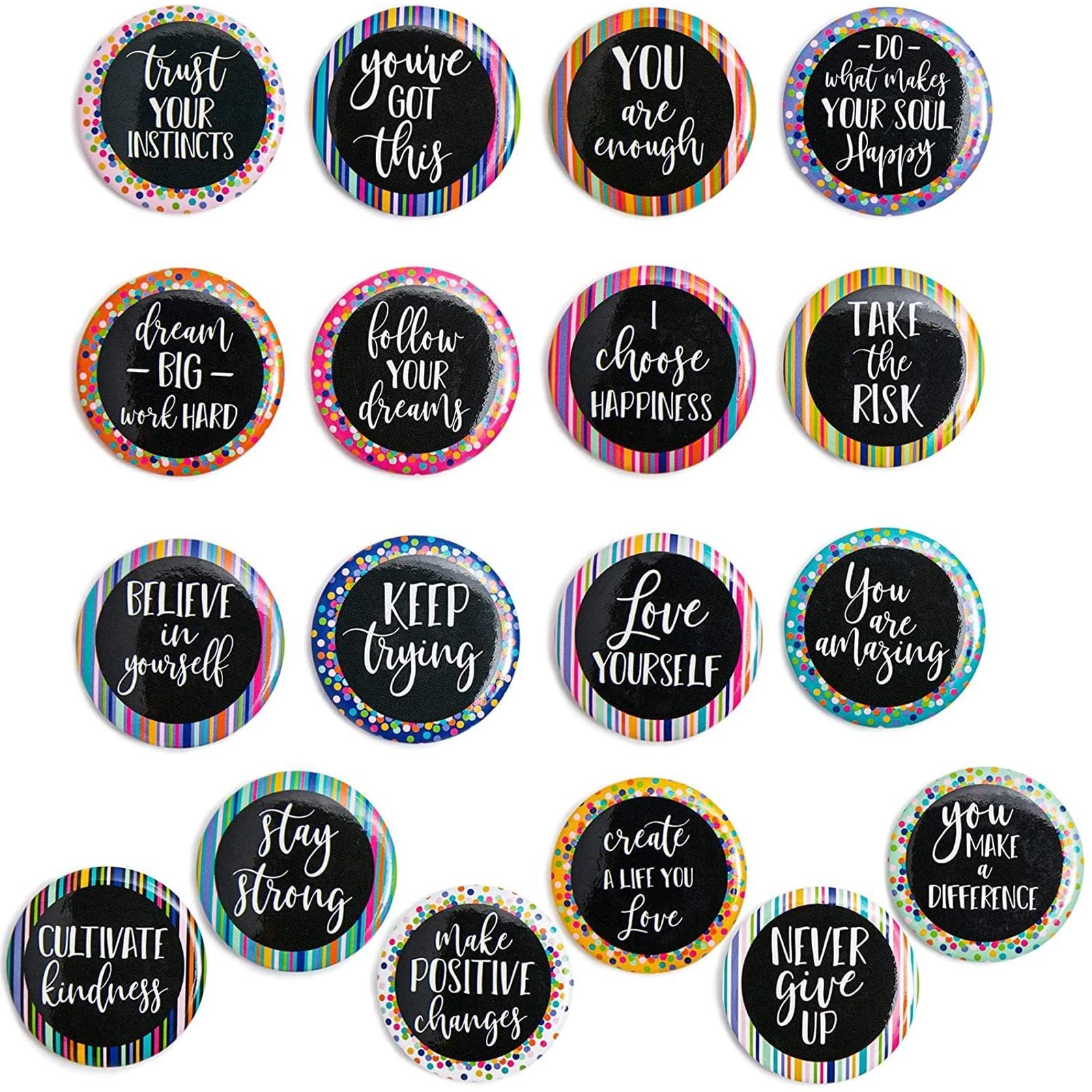 Inspirational Refrigerator Magnets Motivational Quote For Classroom, Locker, Fridge, Whiteboard, 1.2 Inch, 18 Pack