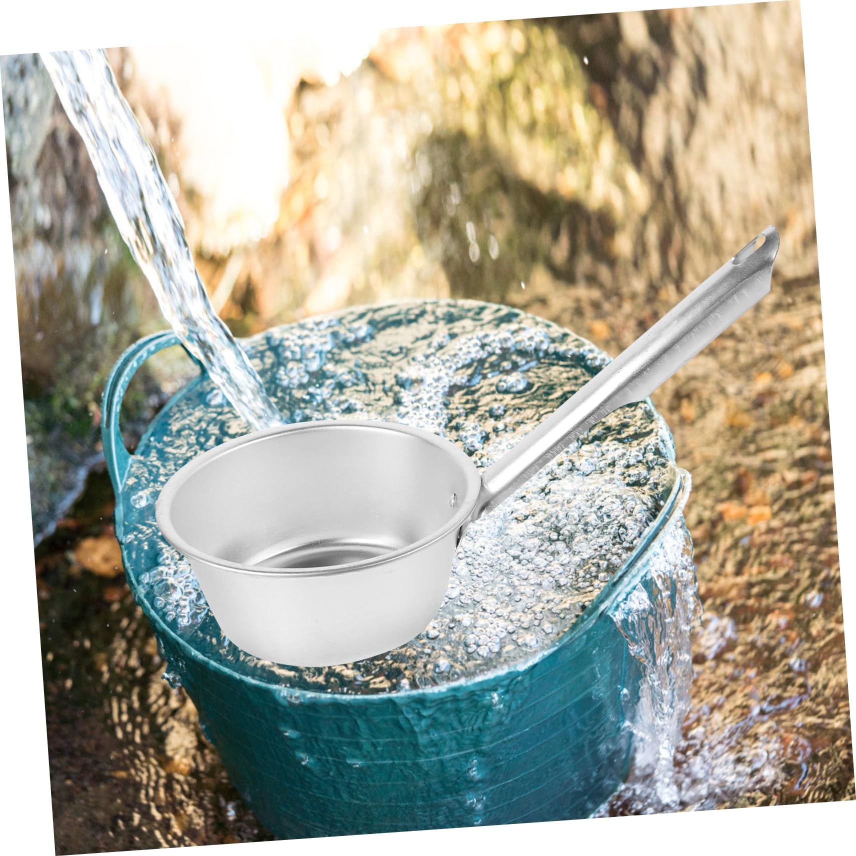 Offsch Aluminum Water Scoop Outdoor Watering Ladle Large Water Scoop Water Soup Dipper Stainless Steel Ladle For Home Stainless