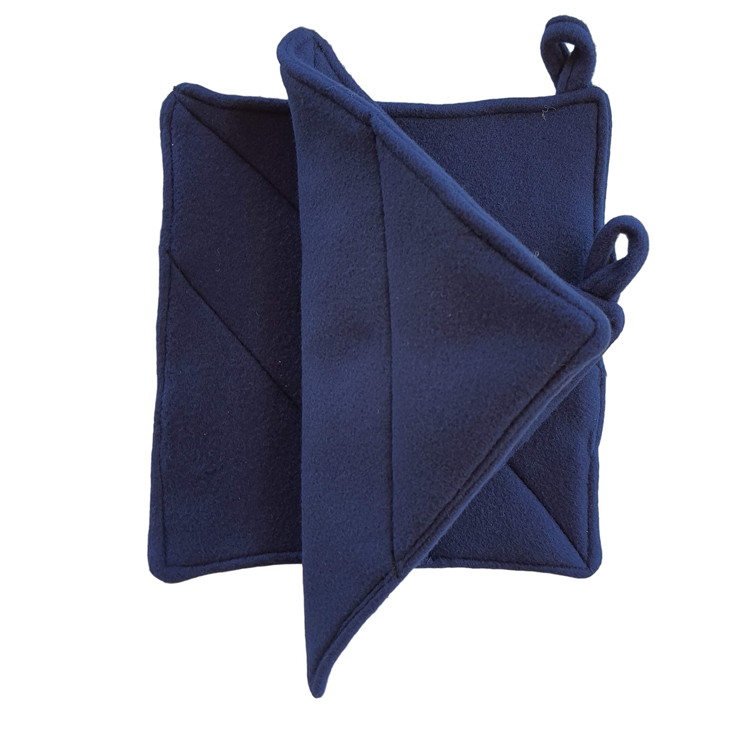 Cushystore Navy Blue Pot Holders Oven Pads Soft Fabric For Cooking Kitchen 7.75'', 2 Pack