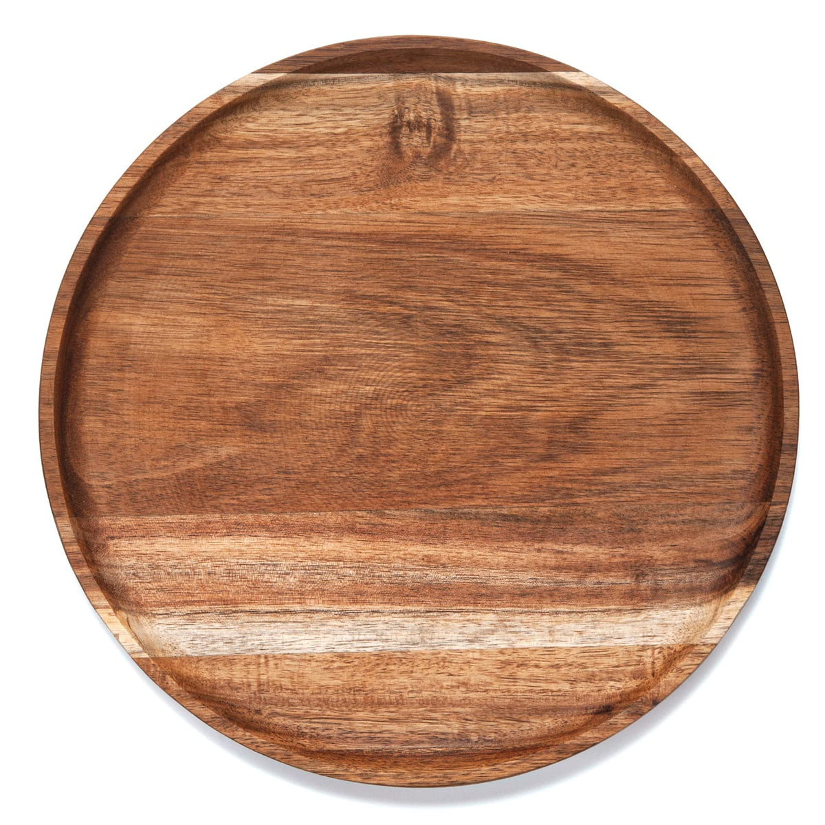 Round Wood Tray, Acacia Wooden Serving Tray, Serving Platter, Appetizer Charcuterie Board, Tray Organizer For Kitchen/Countertop