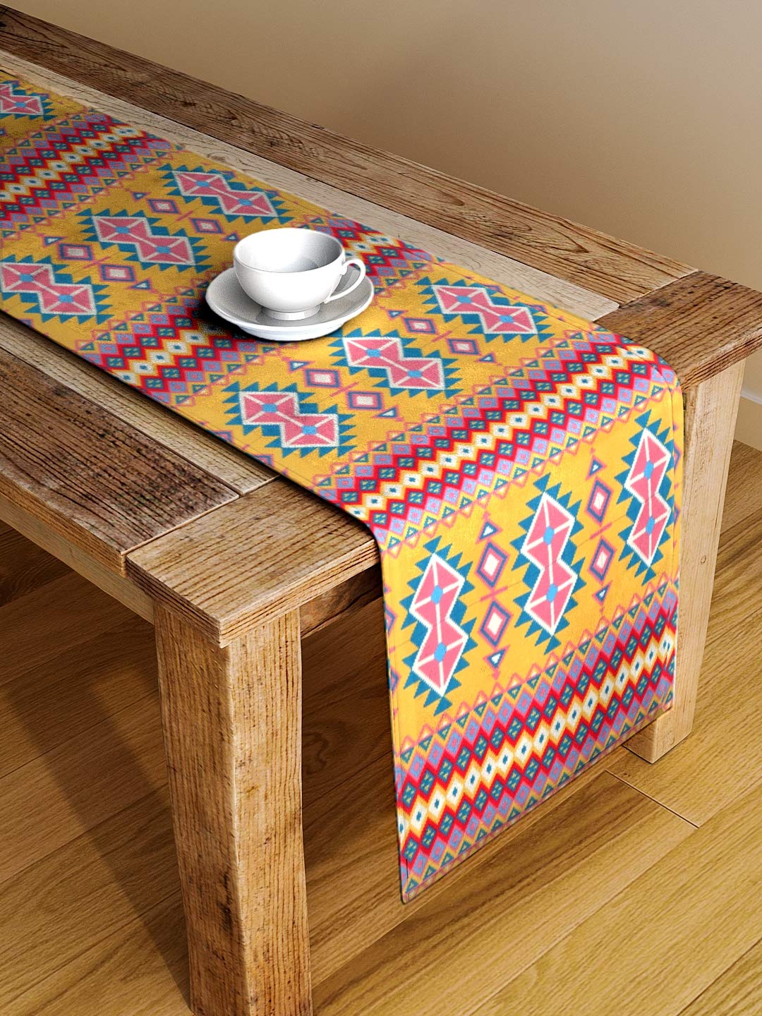 Alina Decor Poly Cotton Abstract Pattern Hd Printed Washable Runner For Dining Table Runner/Table Runner For Dining Table 4-6 Se