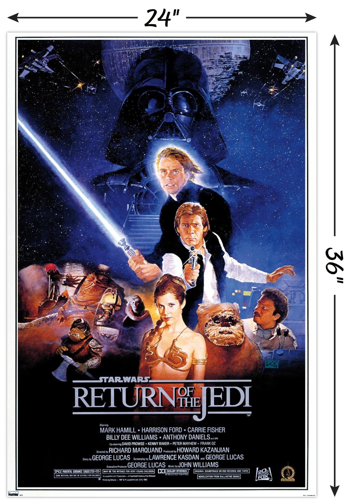 Trends International 24X36 Star Wars: Return Of The Jedi - One Sheet 3 Wall Poster, 24'' X 36'', Unframed Version