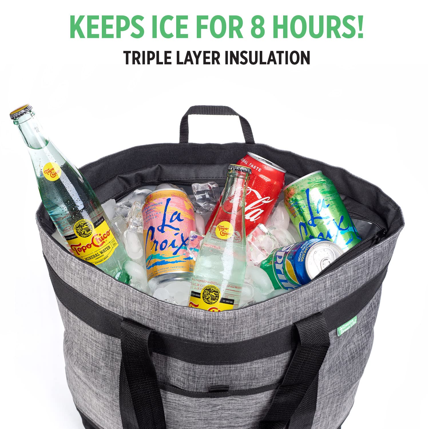 Jumbo Insulated Cooler Bag (Charcoal) With Hd Thermal Insulation - Premium, Collapsible Soft Cooler Makes A Perfect Insulated Gr