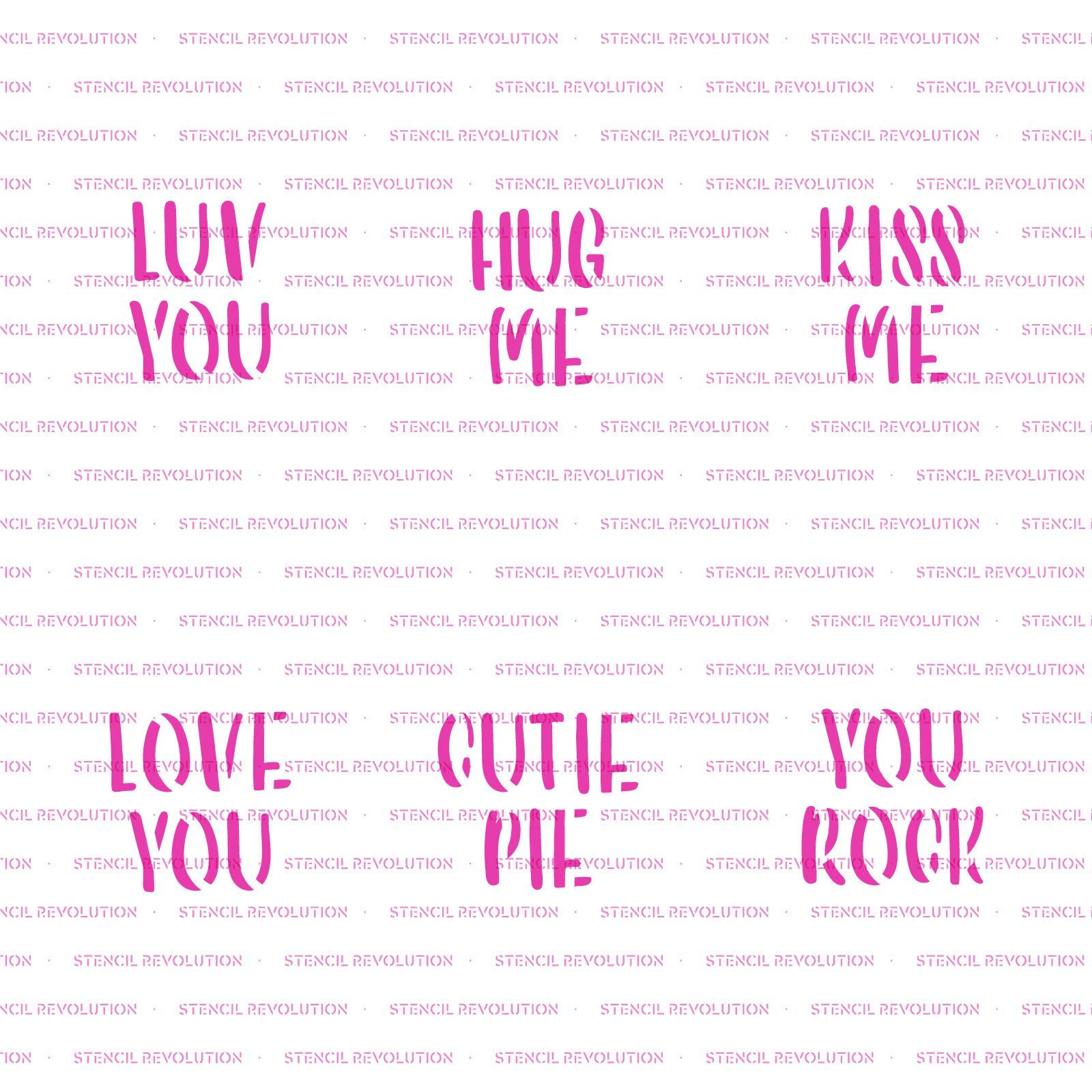Valentine Words Cookie Stencil - Cute Stencil, Cookie Stencils, Sugar Cookie Stencil, Cookie Stencil, Rock Stencil