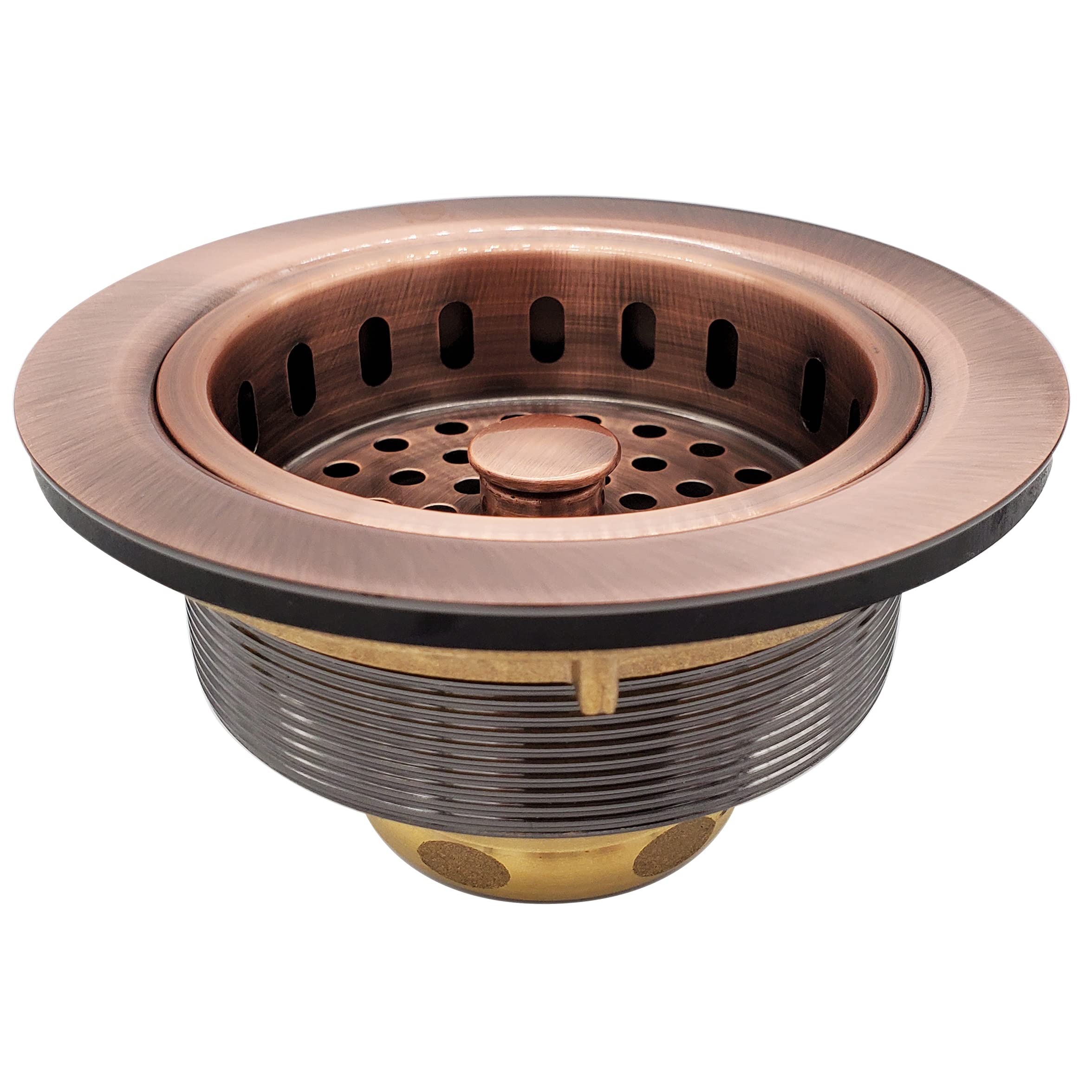 Westbrass A2165-11 4-1/4'' Od Post Style Large Kitchen Basket Strainer With Waste Disposal Flange And Stopper Drain Set, 1-Pack,