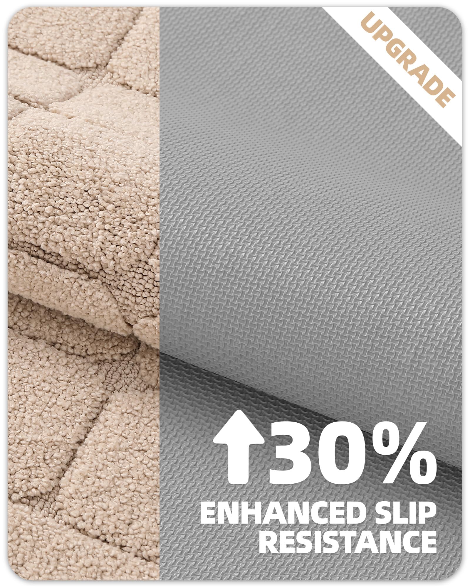 Color&Geometry Beige Bathroom Rugs Non Slip Washable- 17''X30'' Luxury Absorbent Bath Mats For Bathroom, Sink, Bathtub, Thick So
