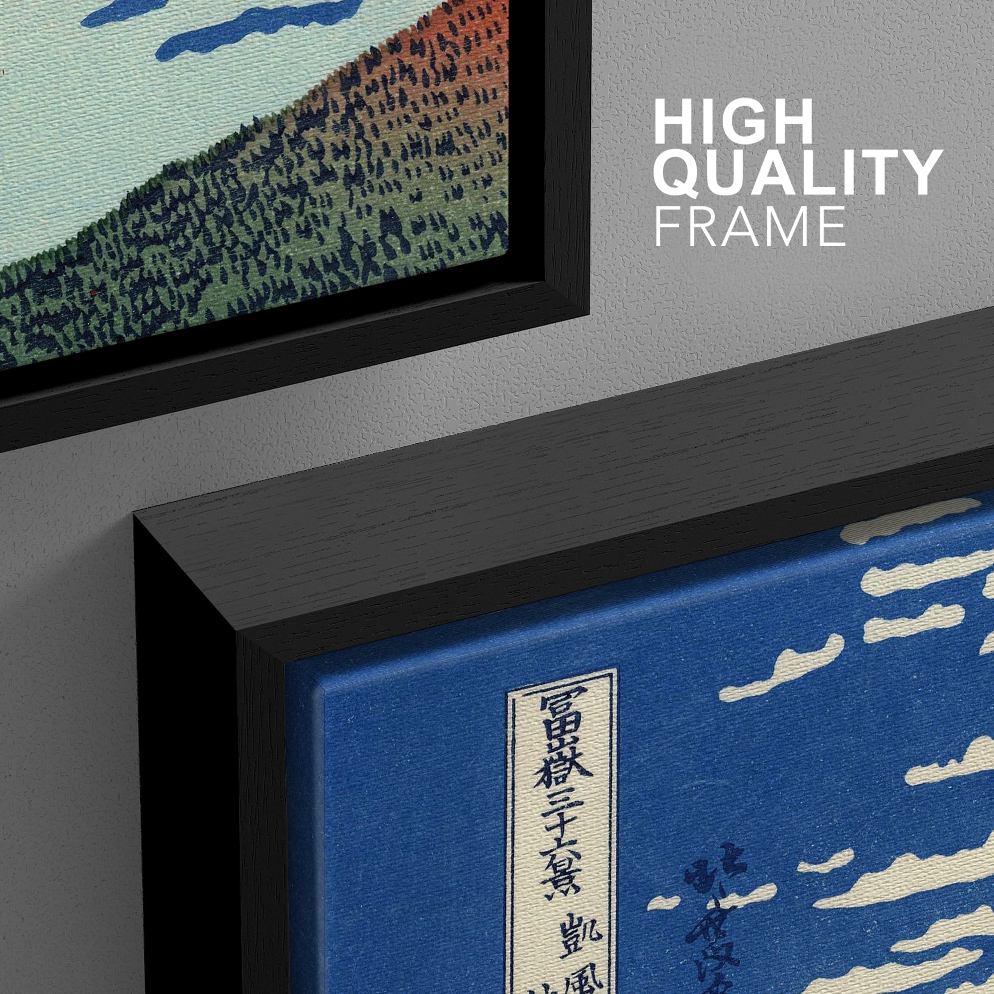 Wall26 Framed Canvas Print Wall Art Set Red Fuji, South Wind, Clear Sky By Hokusai Cultural Historic Oil Painting Fine Art Repro