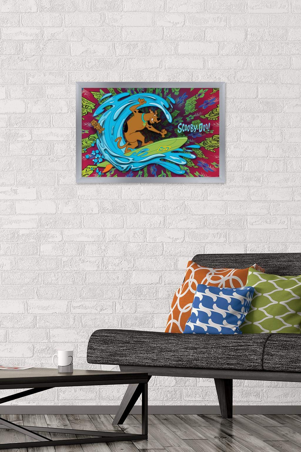 Trends International Scooby-Doo - Surf Wall Poster, 14.725'' X 22.375'', Silver Framed Version