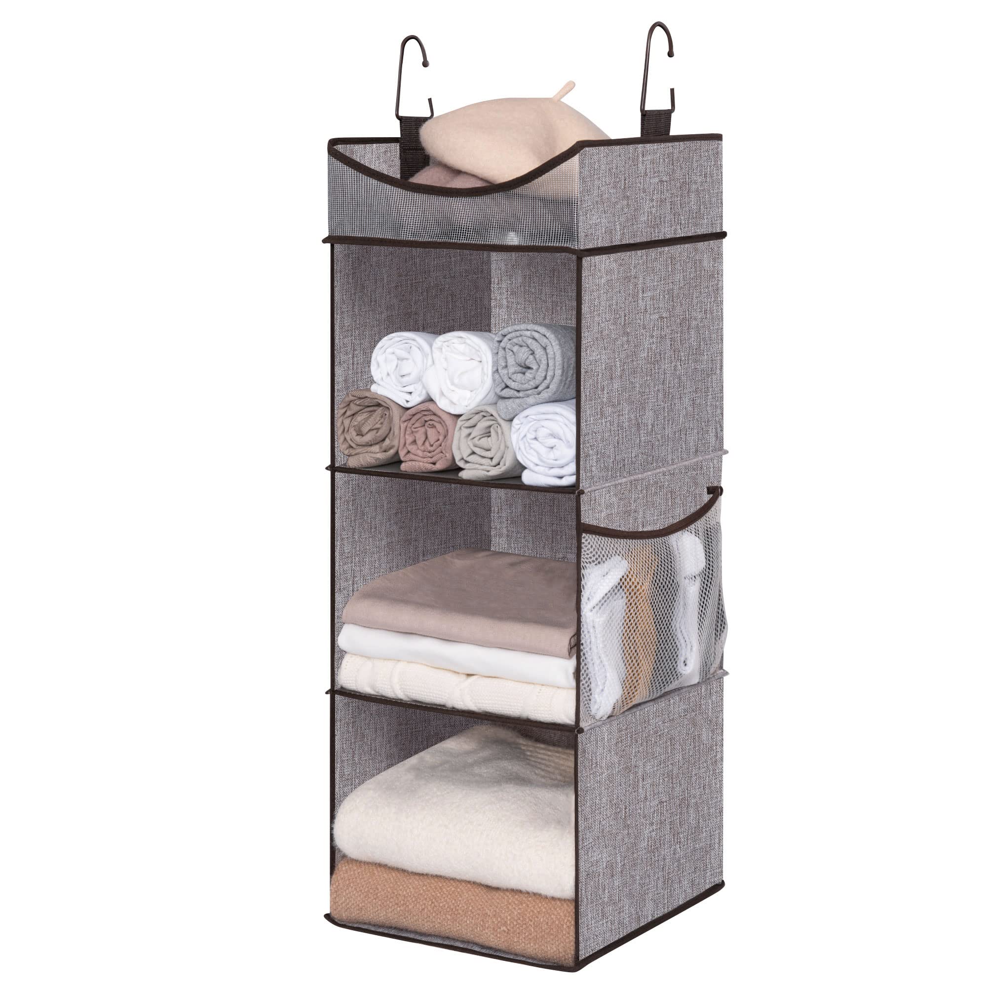 Storageworks Hanging Closet Organizer, 3-Shelf Hanging Closet Shelves With Top Shelf, 12'' W X 12'' D X 35 ''H, Extra-Large Spac