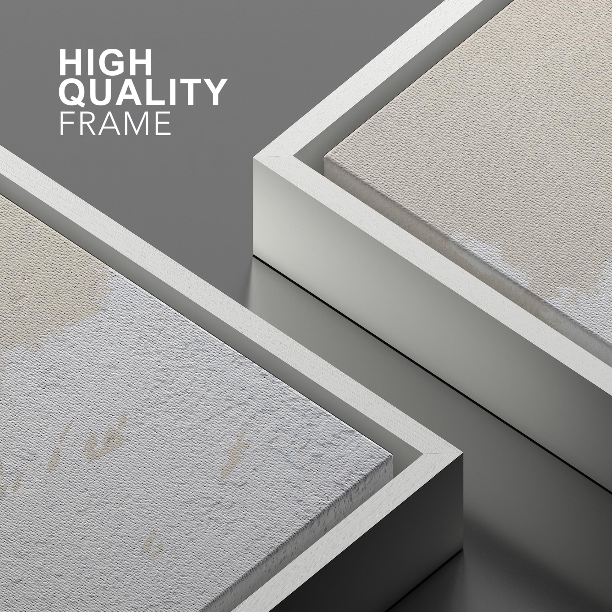 SIGNWIN Framed Canvas Print Wall Art Snowy Winter White Mountain Landscape Abstract Mid Century Art Minimalist Geometric Shape Duotone for Living Room  Bedroom  Office - 24''x36'' WHITE