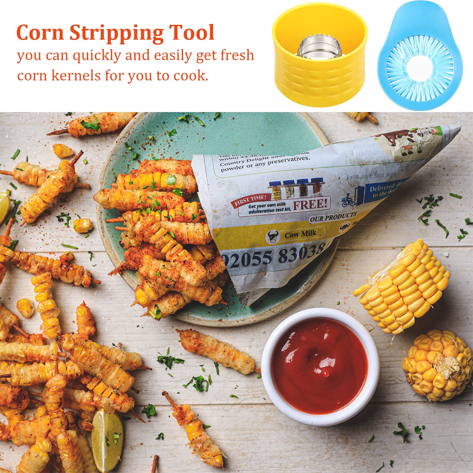 13 Pieces Corn Peeler Cob Corn Remover Corn Zipper Corn Silk Remover Corn Cob Holders Pins For Home Kitchen Restaurant Use