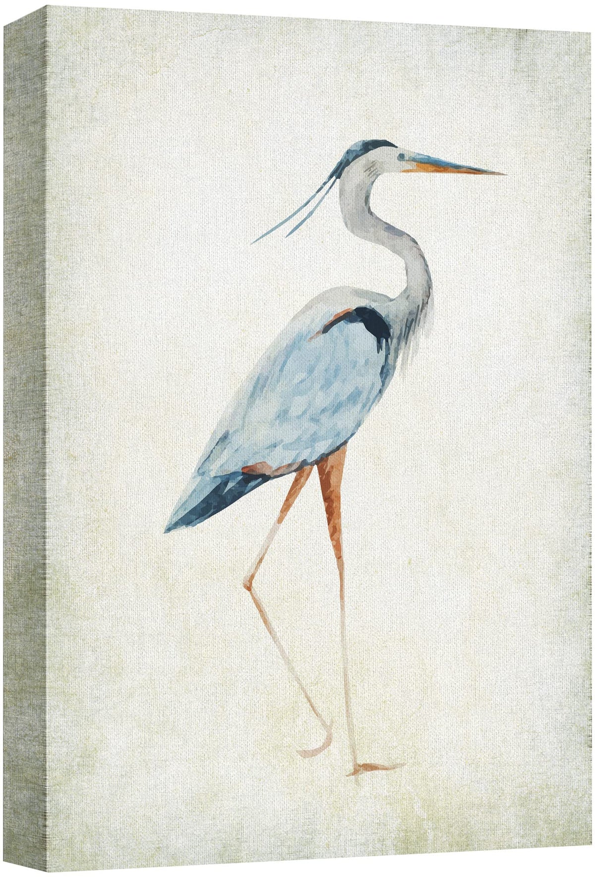 Wall26 - Canvas Wall Art - Heron Bird - Wild Animal - Gallery Wrap Modern Home Art | Ready To Hang - 12X18 Inches