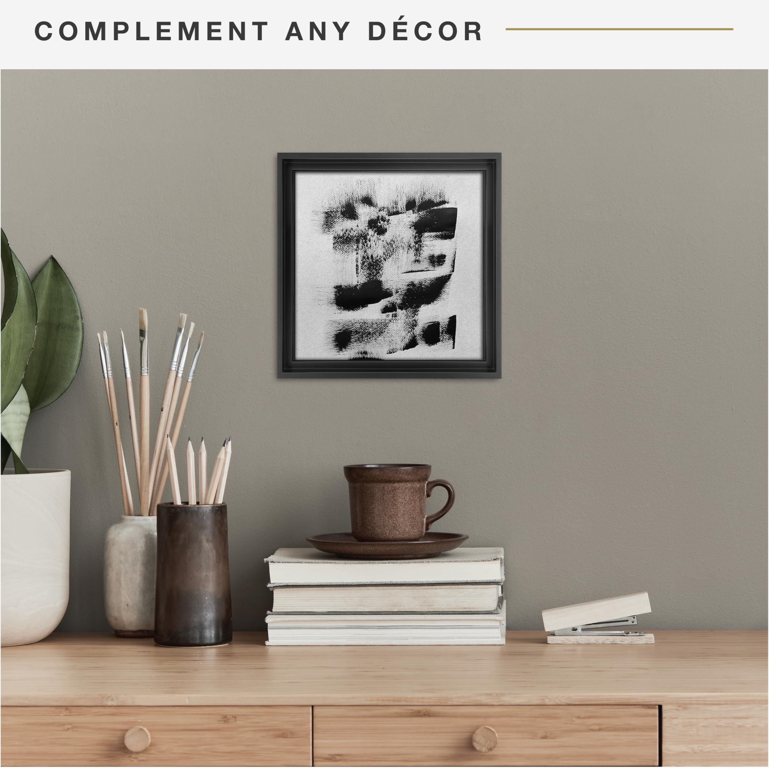 Mcs Canvas Float Frames 12X12 Frame, Black Square Frame For Finished Canvases, Vertical & Horizontal Wall Hanging Frame For Canv