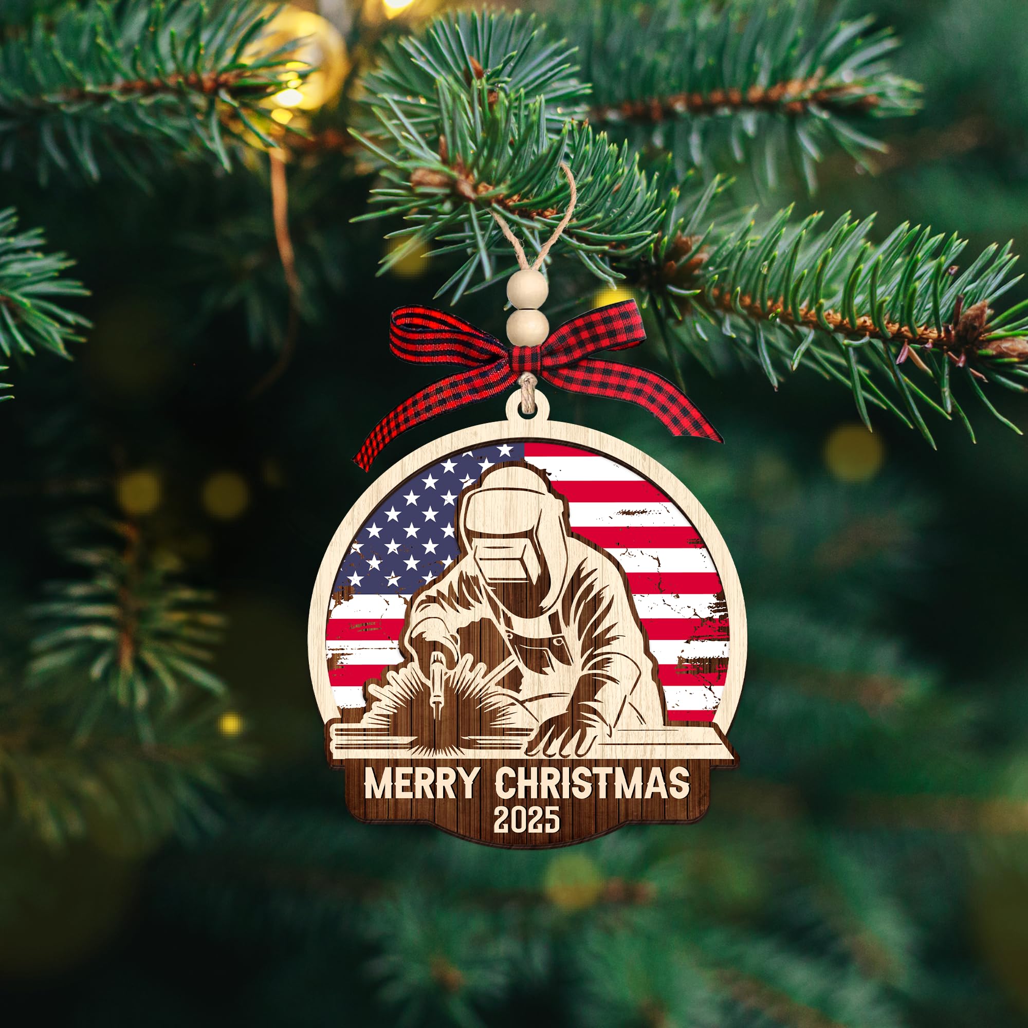 HEXMOZ Welder Ornament for Christmas Tree - Welding Ornaments - Welder Gifts, Welding Gifts for Men, Women - Merry Christmas Woo