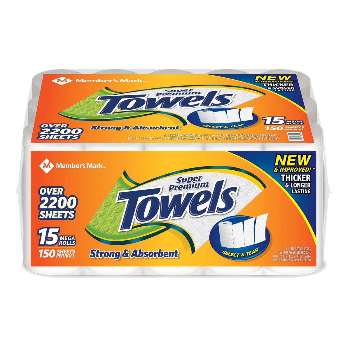 Member'S Mark Super Premium Paper Towels, 15 Rolls, 150 Sheets Per Roll