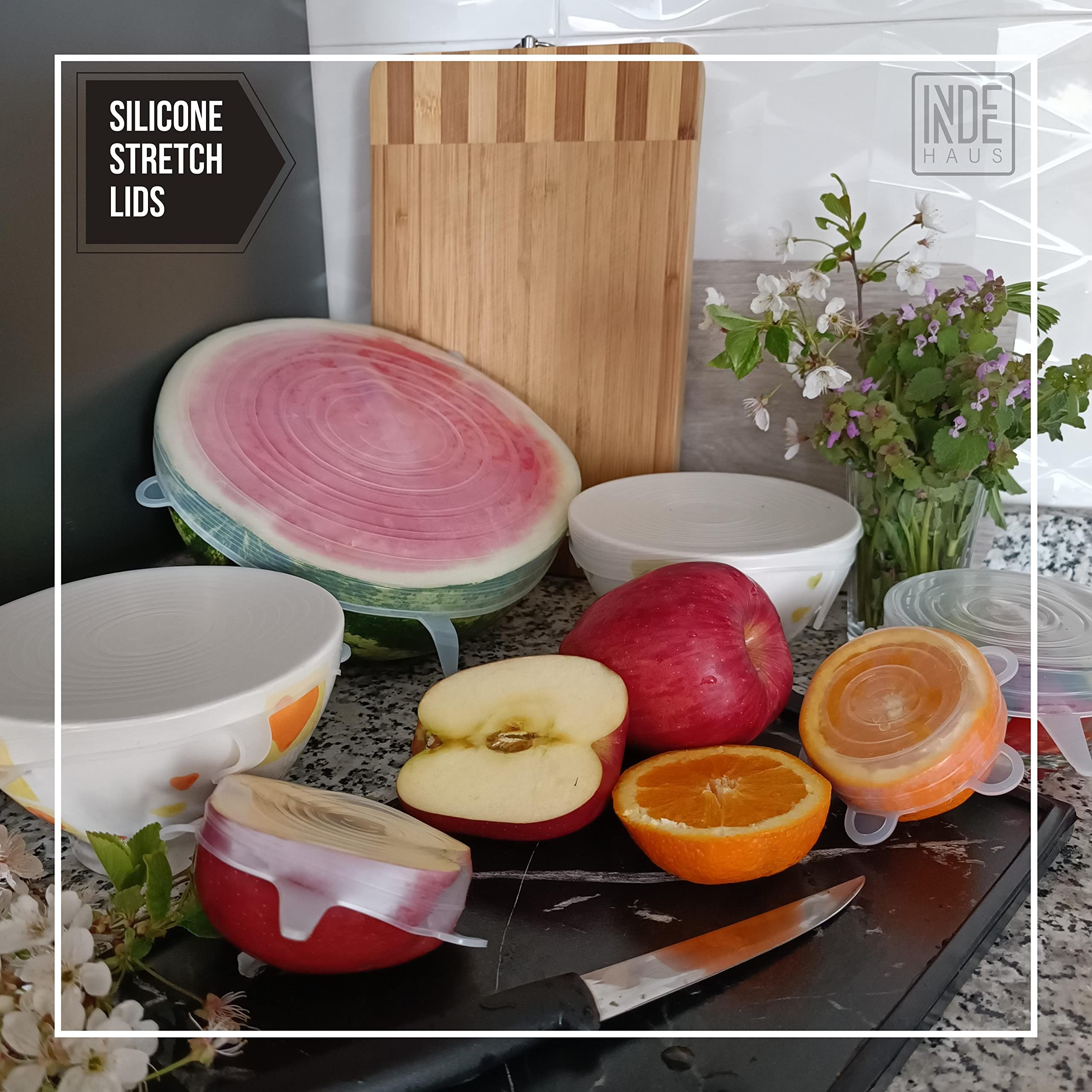 Silicone Stretch Lids - 12 Pieces Reusable Food Covers - Various Sizes Silicone Lids For Food Storage - Microwave, Dishwasher, F