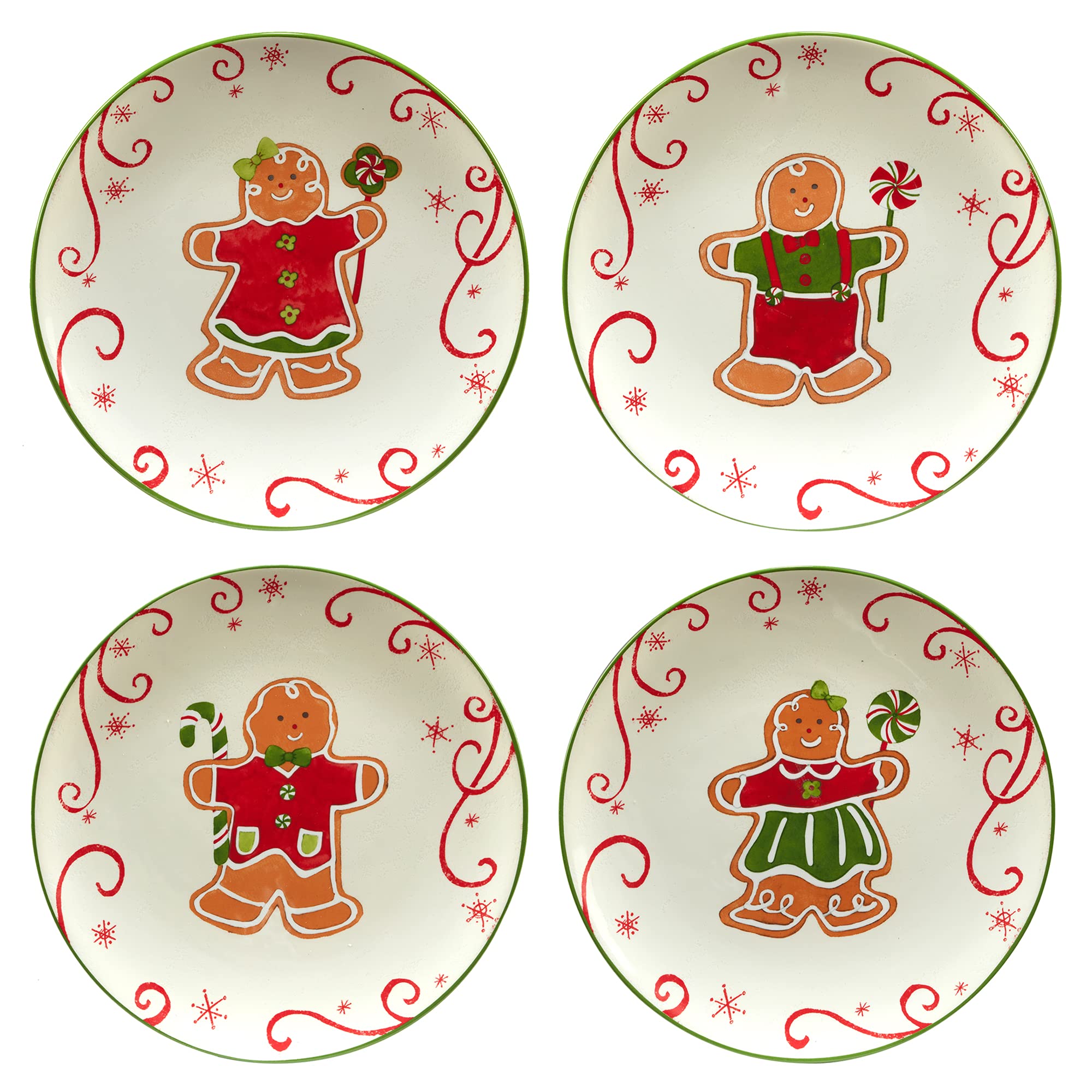 Certified International Holiday Magic Gingerbread 9'' Dessert/Salad Plates, Set Of 4, Multicolor