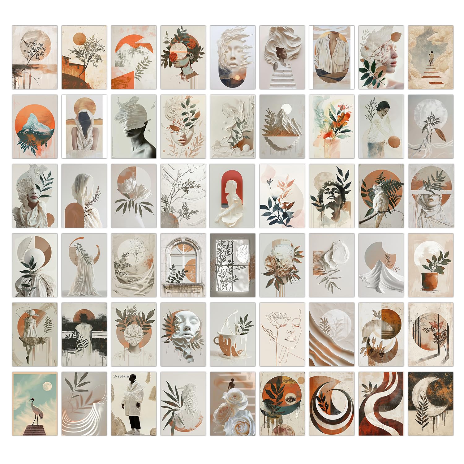 Wallgasm BOHO Posters Set - Set of 54, 4 x 6 Inches Posters Aesthetic Room Decor Item | Posters for Bedroom, Livingroom Decor | 