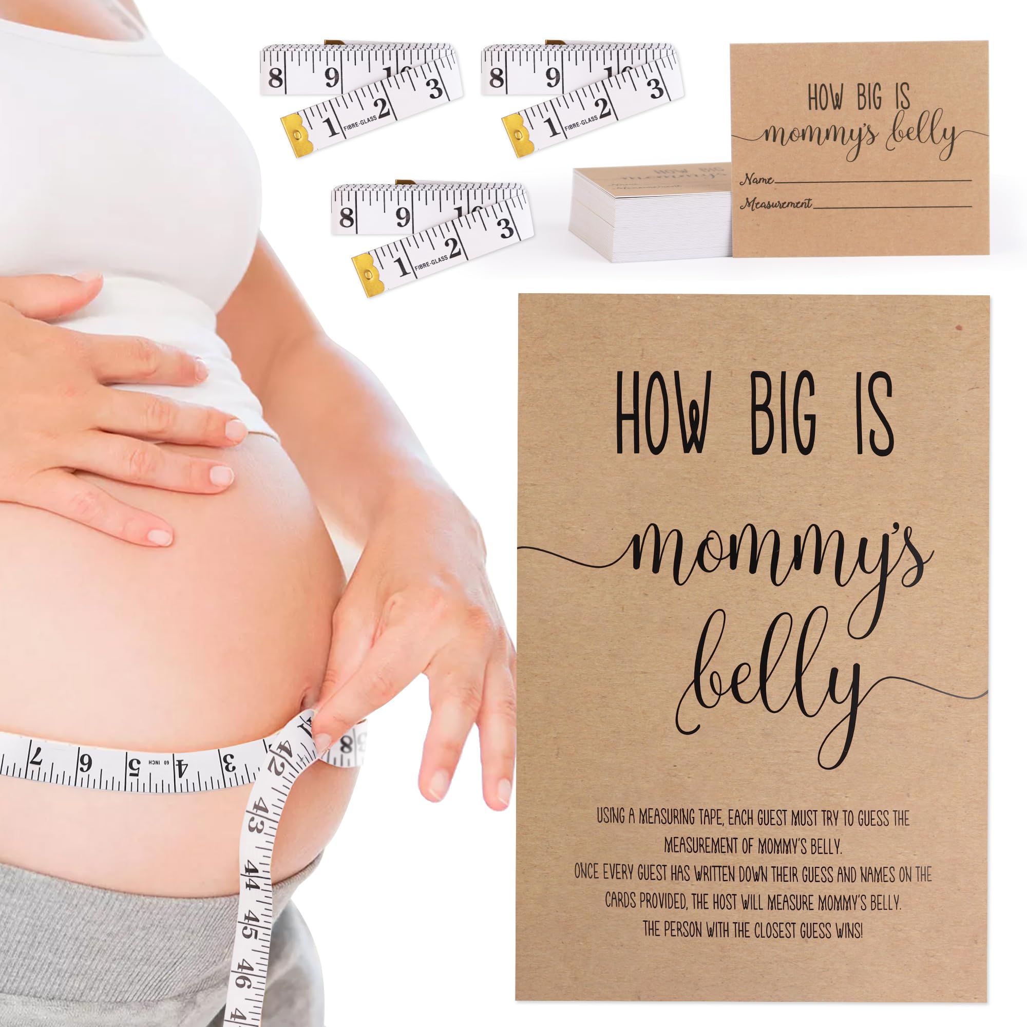 How Big is Mommy's Belly? Kraft (54 Pieces) Fun  Easy Baby Shower Game  Gender Neutral Unisex