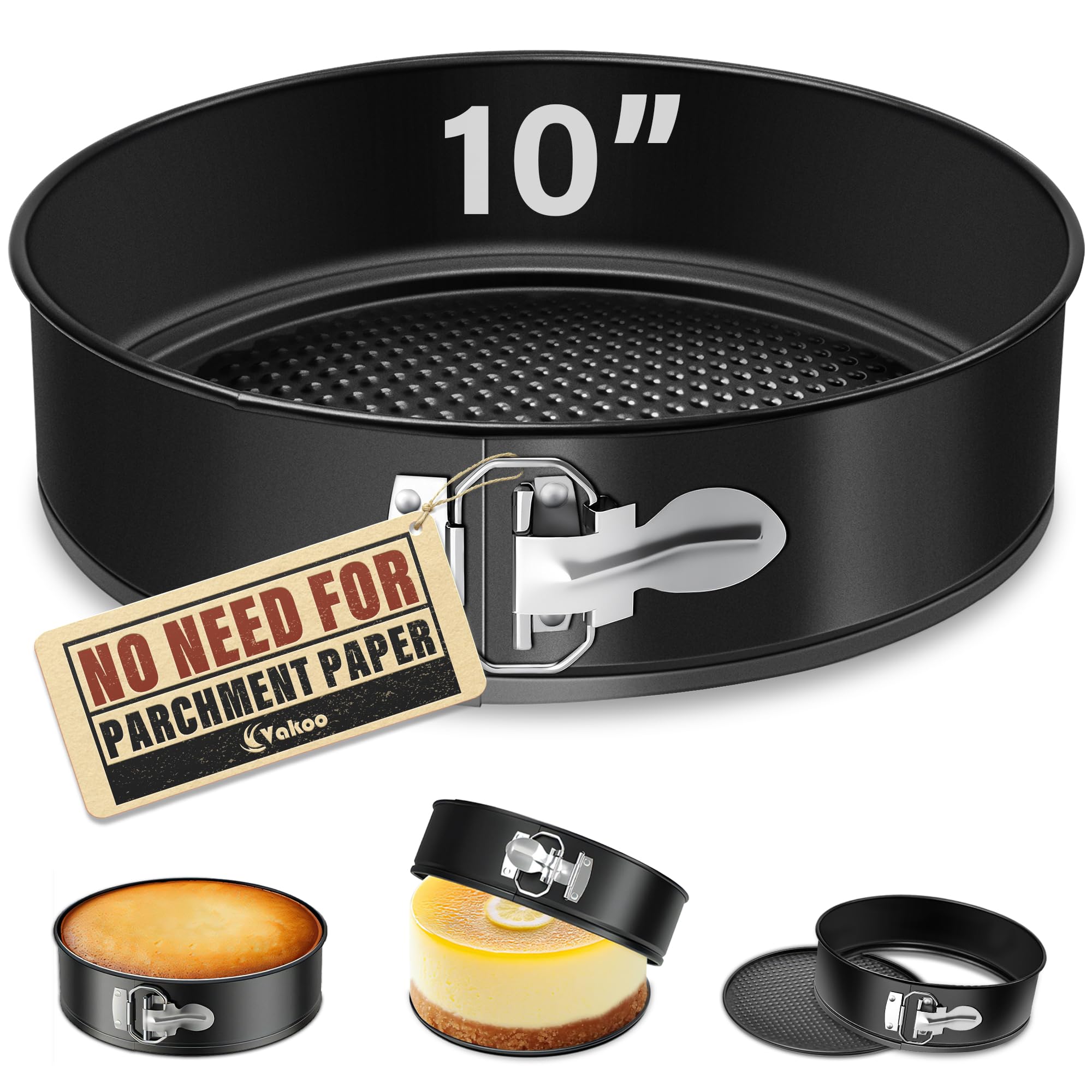 Vakoo 10 Inch Springform Pan, Nonstick, Removable Bottom for Easy Release