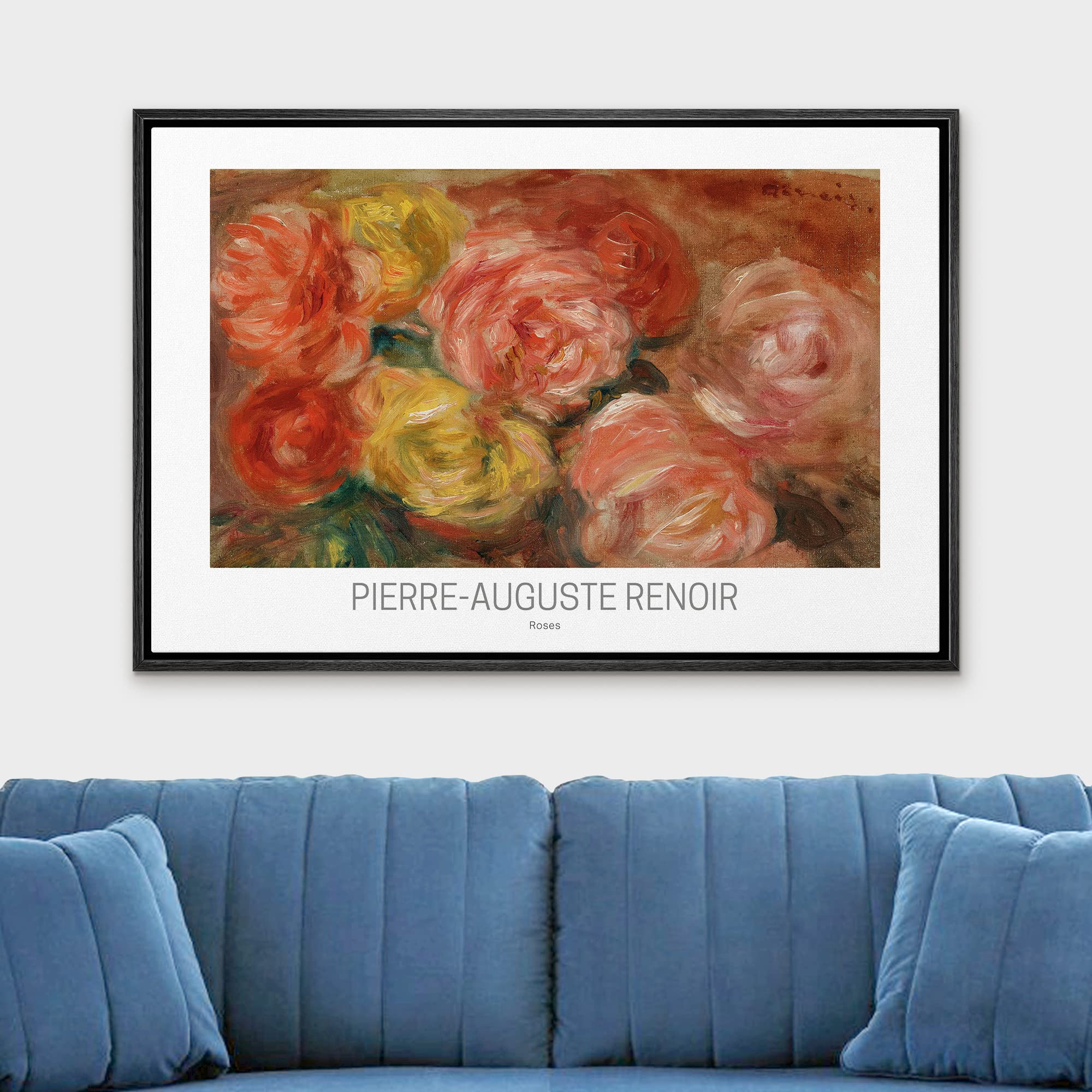 Wall26 Framed Canvas Print Wall Art Roses By Pierre-Auguste Renoir Historic Cultural Illustrations Fine Art Traditional Colorful
