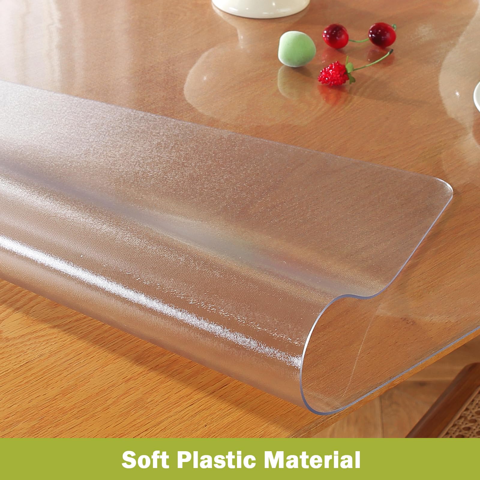Frosted Clear Table Protector 38 X 60 Inch, 1.5Mm Thick Plastic Table Cover, Waterproof Pvc Clear Table Cover Protector, Desk Pr