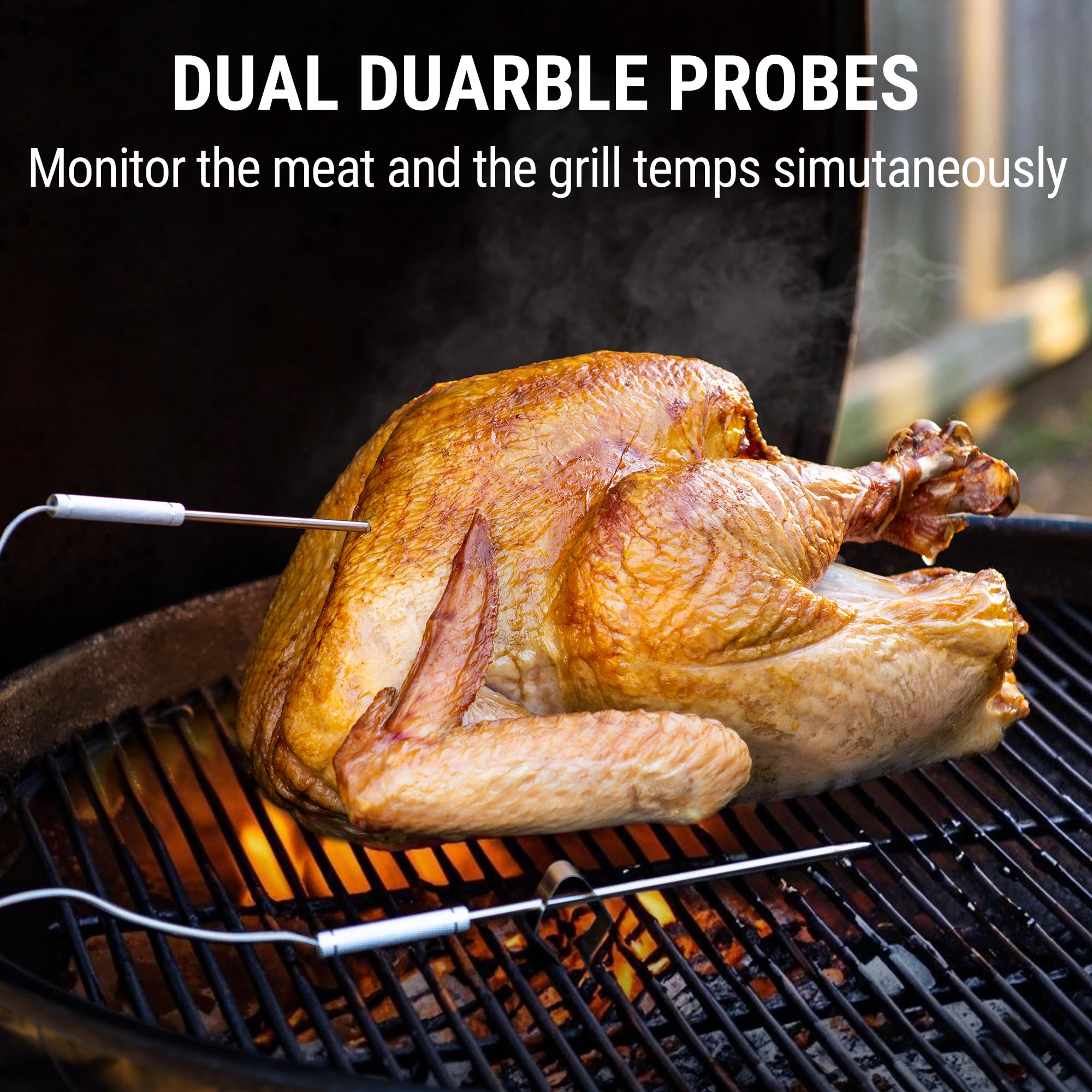 Thermopro Tp20 500Ft Wireless Meat Thermometer With Dual Meat Probe, Digital Cooking Food Meat Thermometer Wireless For Smoker B