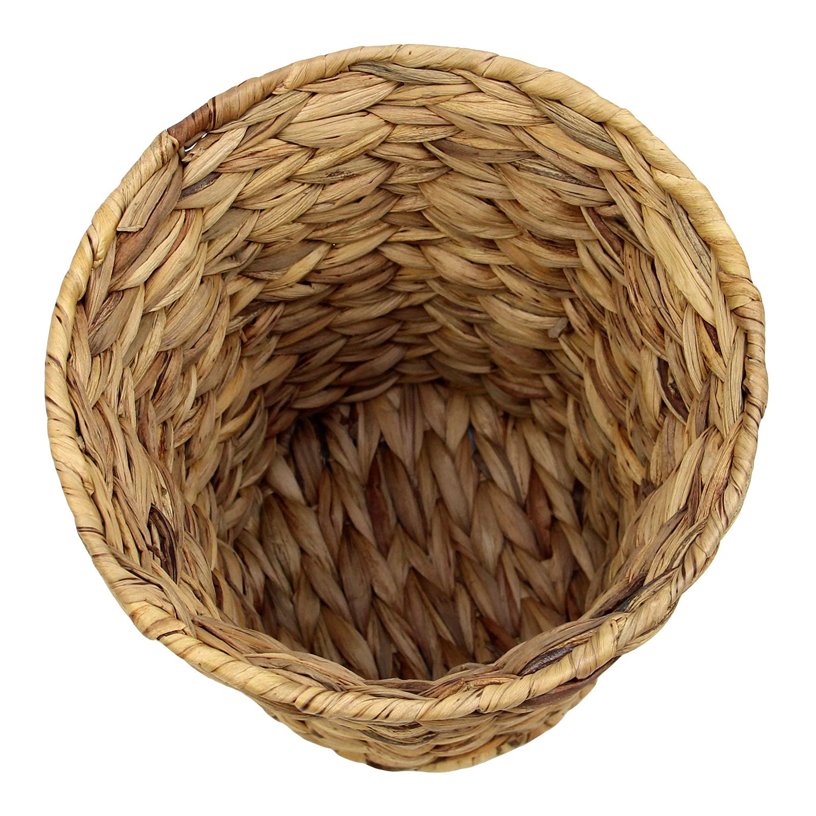 Casaphoria Round Water Hyacinth Garbage Baskets For Storage Natural Woven Hyacinth Laundry Rubbish Basket Durable Circular Waste