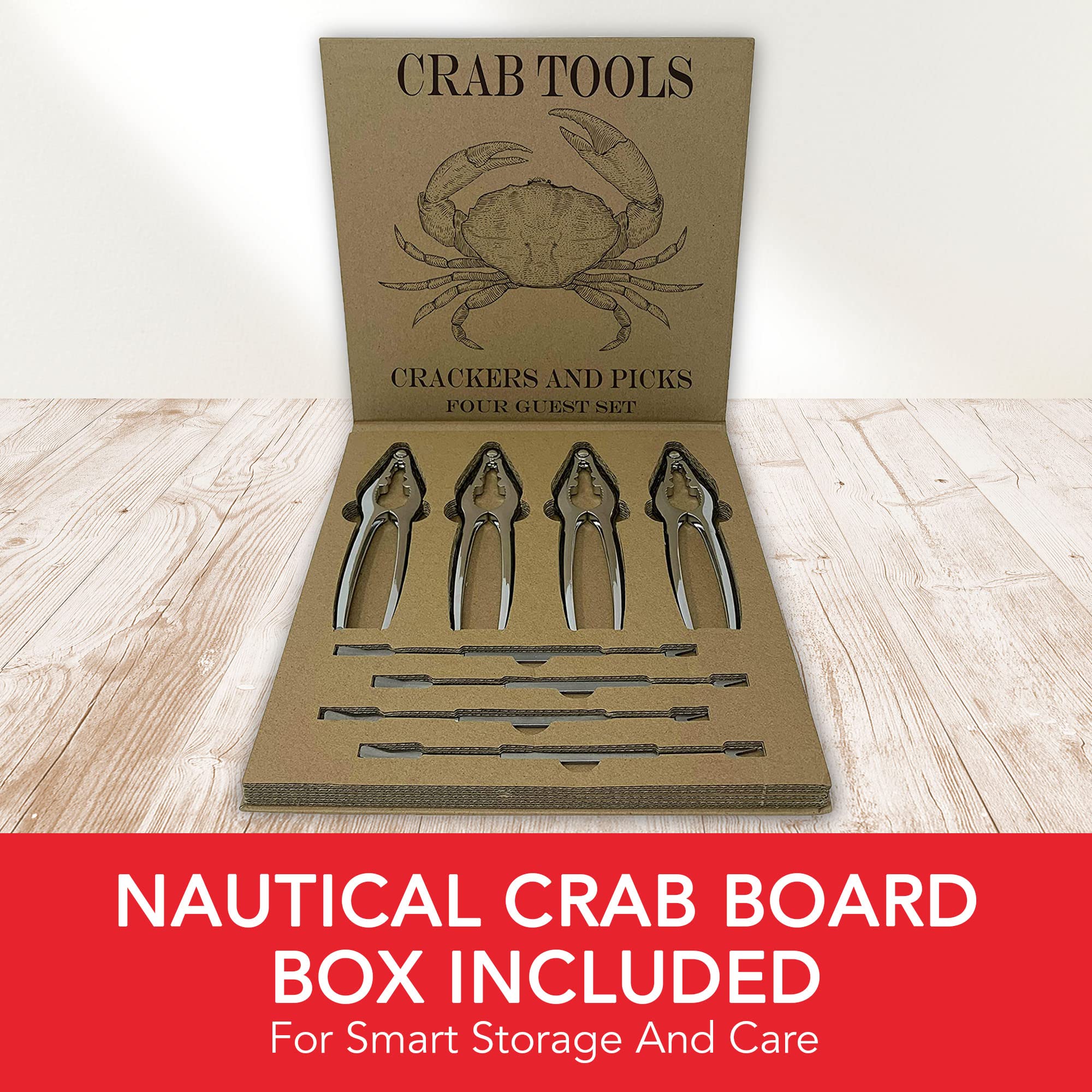 Crab Leg Crackers And Picks, Set Of 4 Easy-To-Use Lobster Crackers & Stainless Steel Lobster Picks, Crab Crackers And Tools, Sea