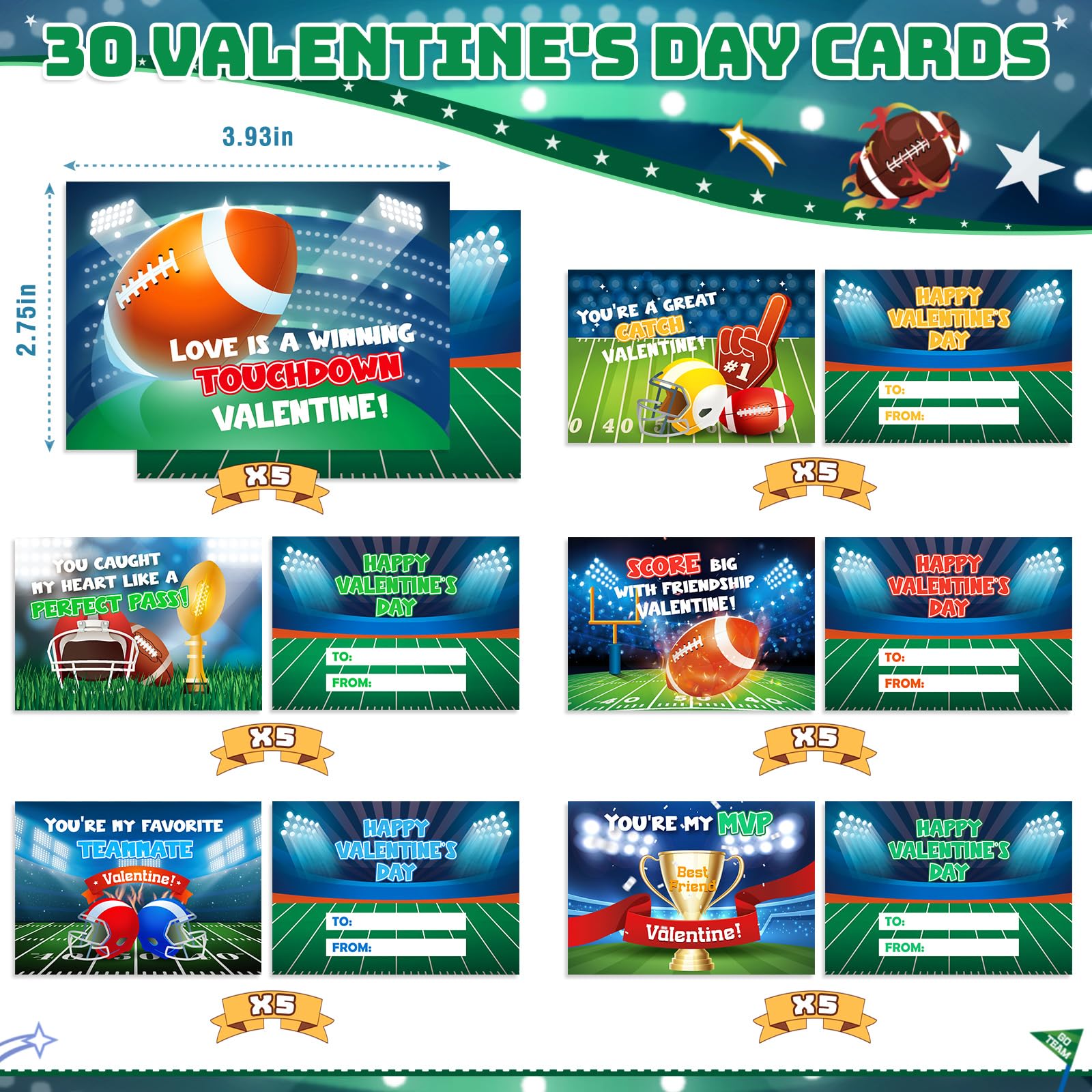 Valentines Day Gifts For Kids, 30 Pack Mini Sports Soccer Football Stress Ball With Valentines Day Cards For Kid Classroom Excha