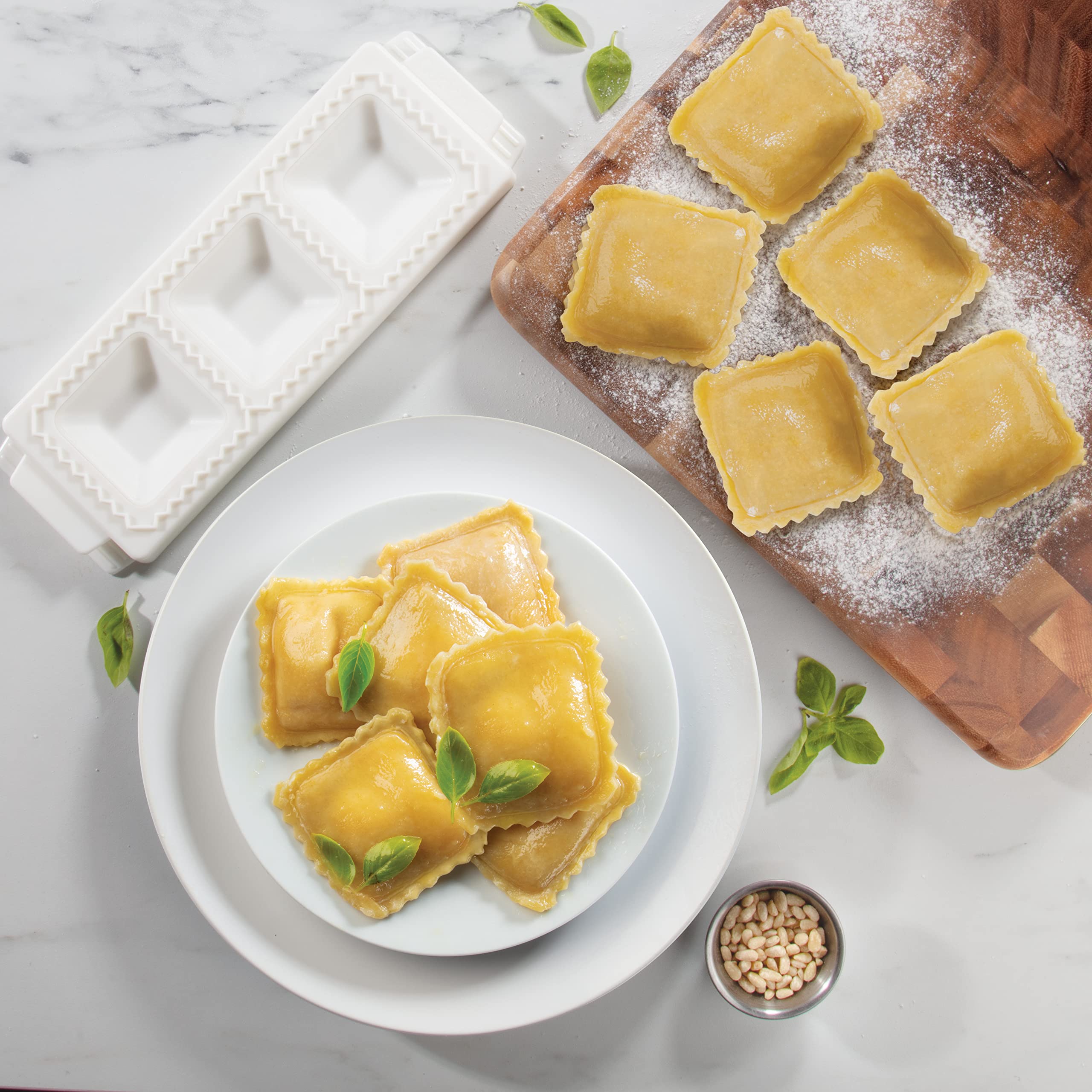 CucinaPro Jumbo Squares Ravioli Molds - 2-Pack 2" Pasta Maker, Easy to Use & Clean, Ideal for Italian Dinner Parties