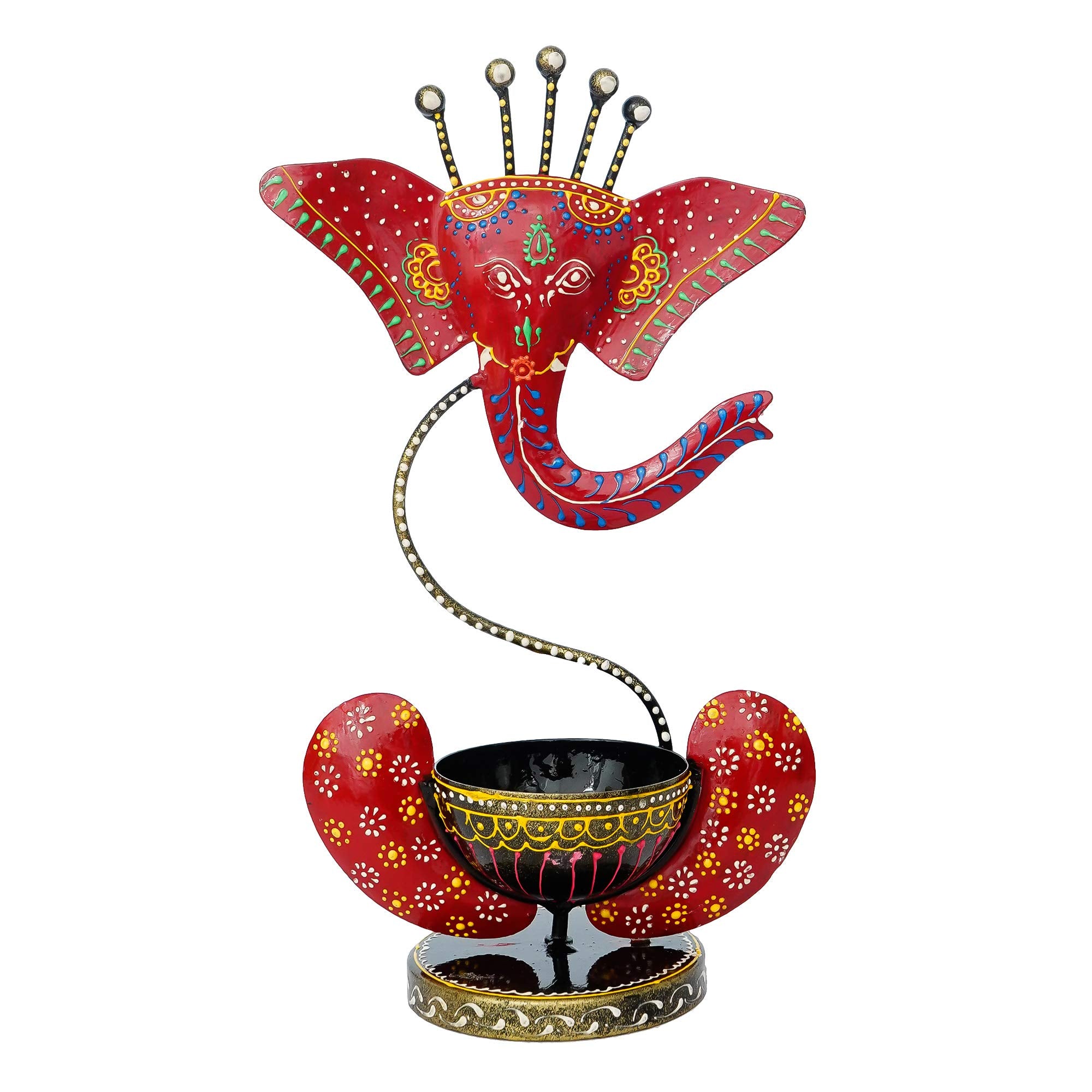 Sia Space Shopping Handicraft Metal / Iron Handpainted Tealight Holder/ Candle Holder Stand Showpiece/ Statue Home Decor, Living