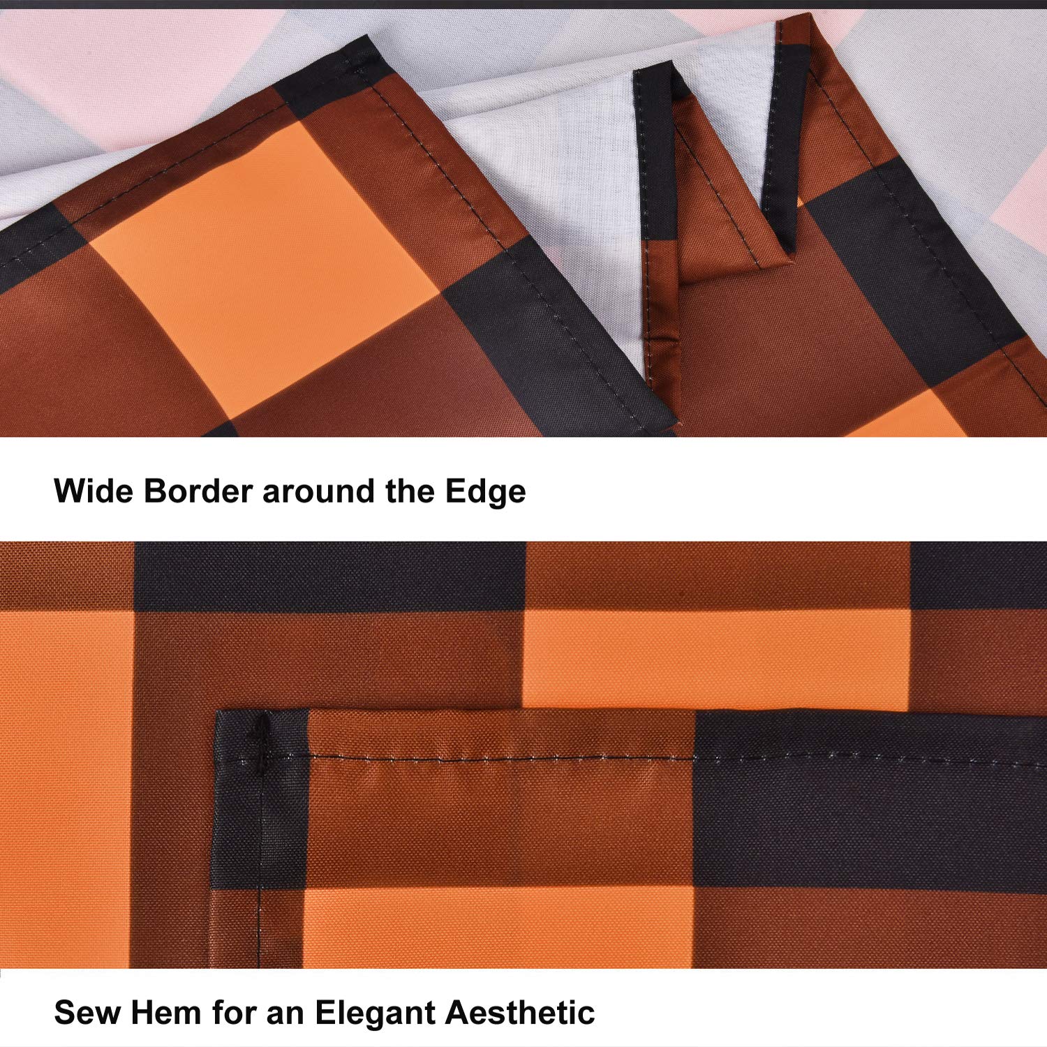 Aspmiz Halloween Tablecloth, Plaid Checkered Table Cloth, Orange And Black Tablecloths, Machine Washable Tablecloth Rectangle Fo