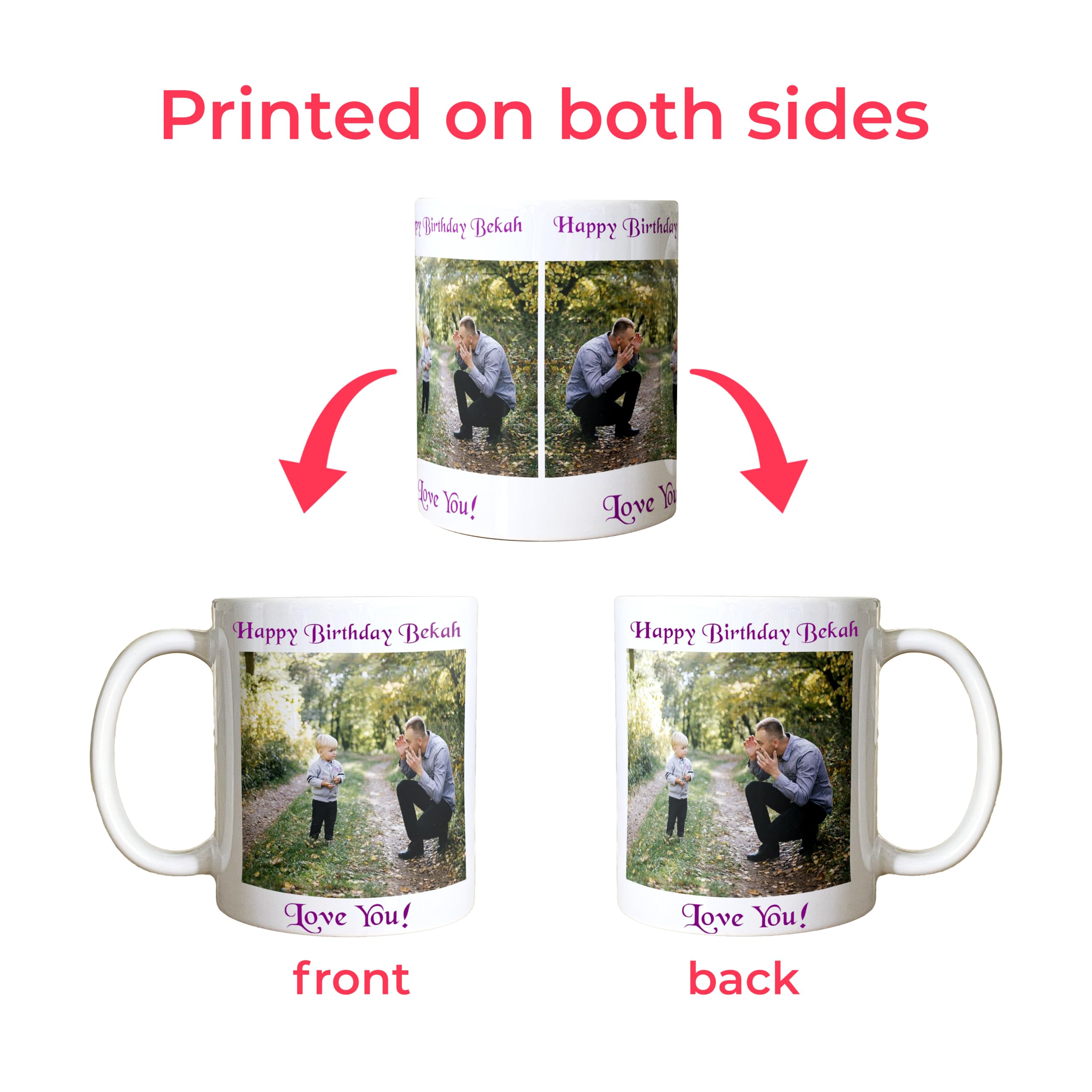 Custom Coffee Mugs - Personalized Ceramic Tea Cups With Text, Picture, Logo, Image - Unique Gift For Men Women Couples - 11 & 15