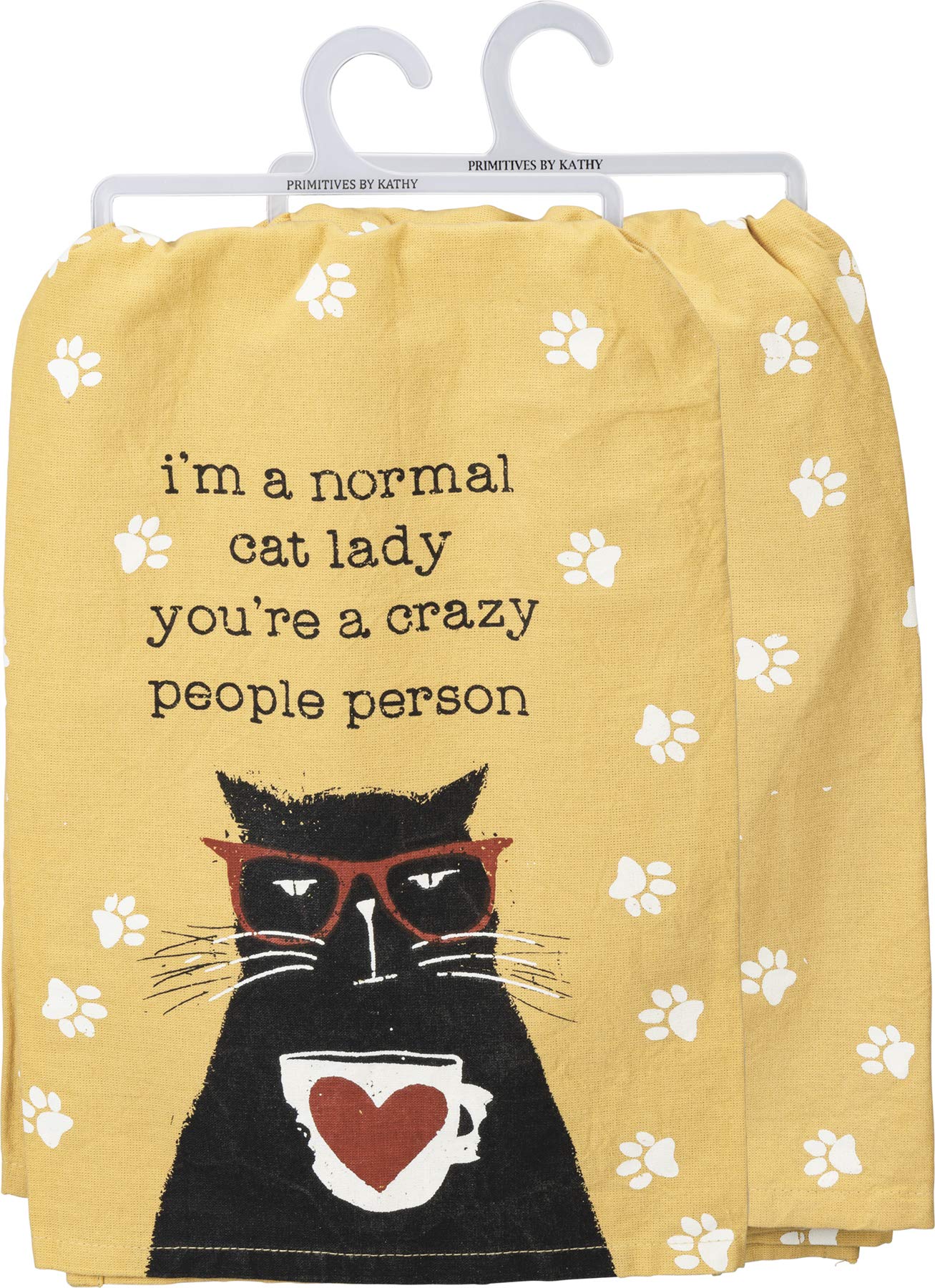 Primitives By Kathy Cotton Dish Towel Set - Cat Design, Kitchen/Bathroom Decor, Tea Towels, 28''X28''