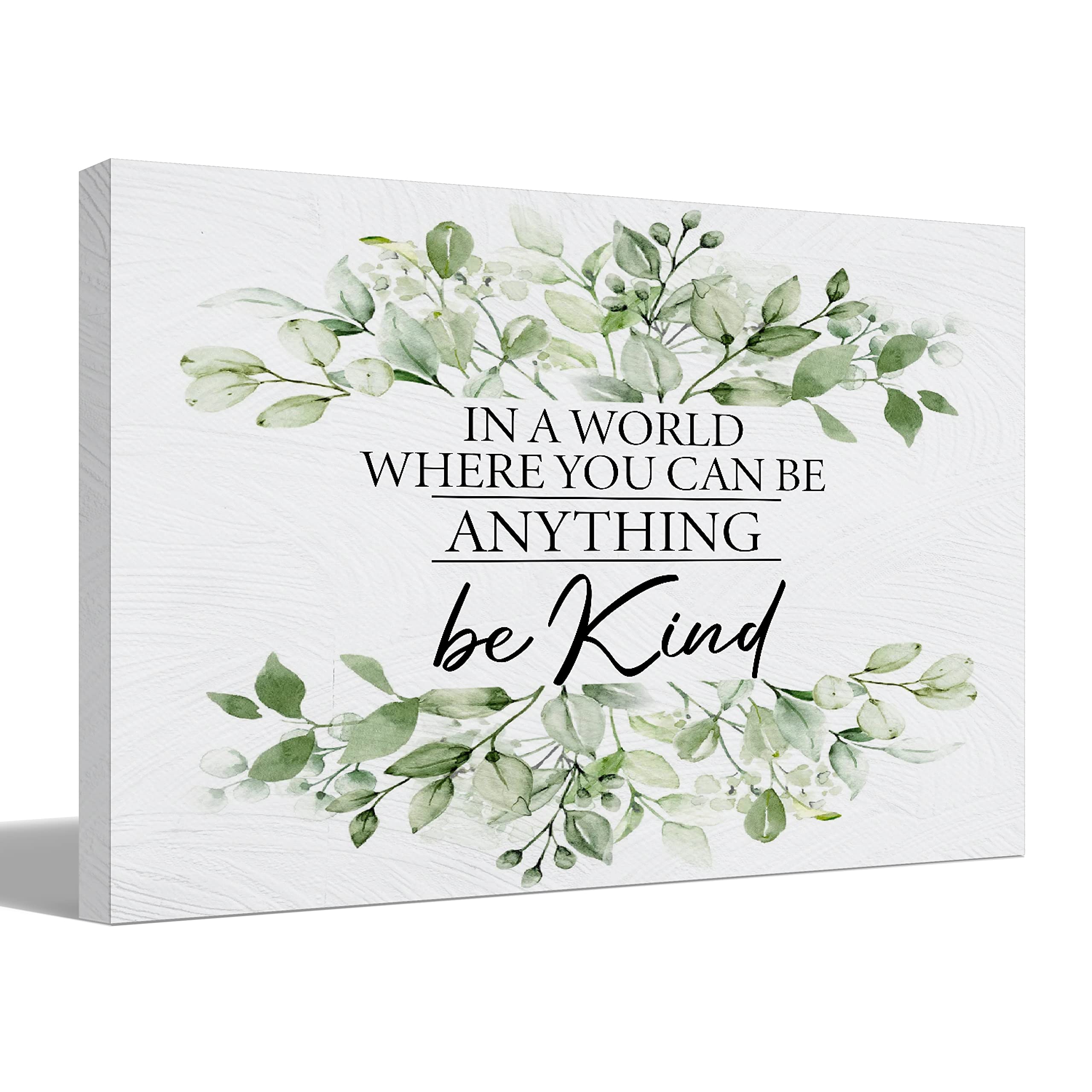 In A World Where You Can Be Anything Be Kind Rustic Canvas Wall Art Prints Decor For Christian Home Bedroom Living Room Office,M